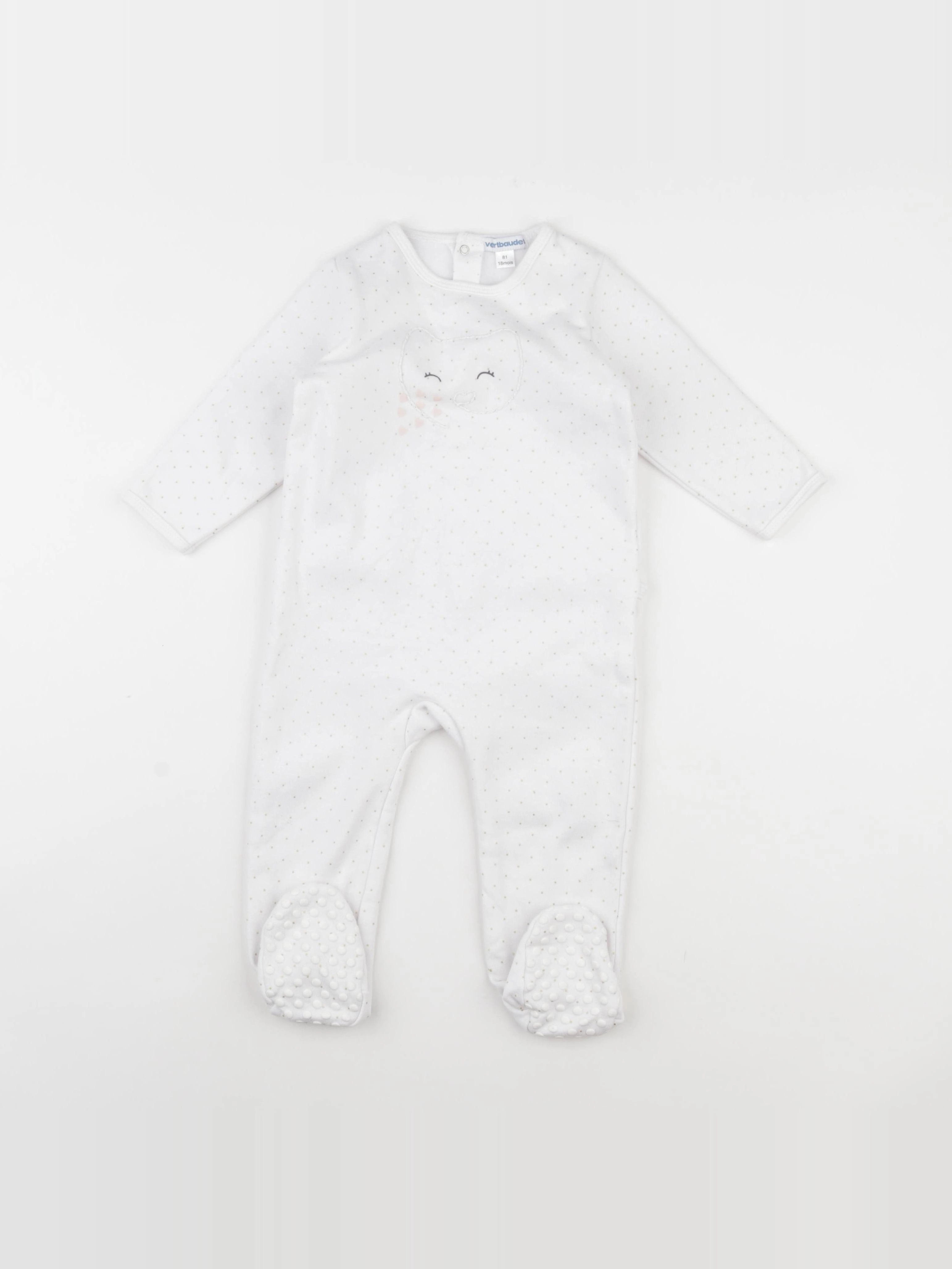Vertbaudet - pyjama coton blanc - 18 mois