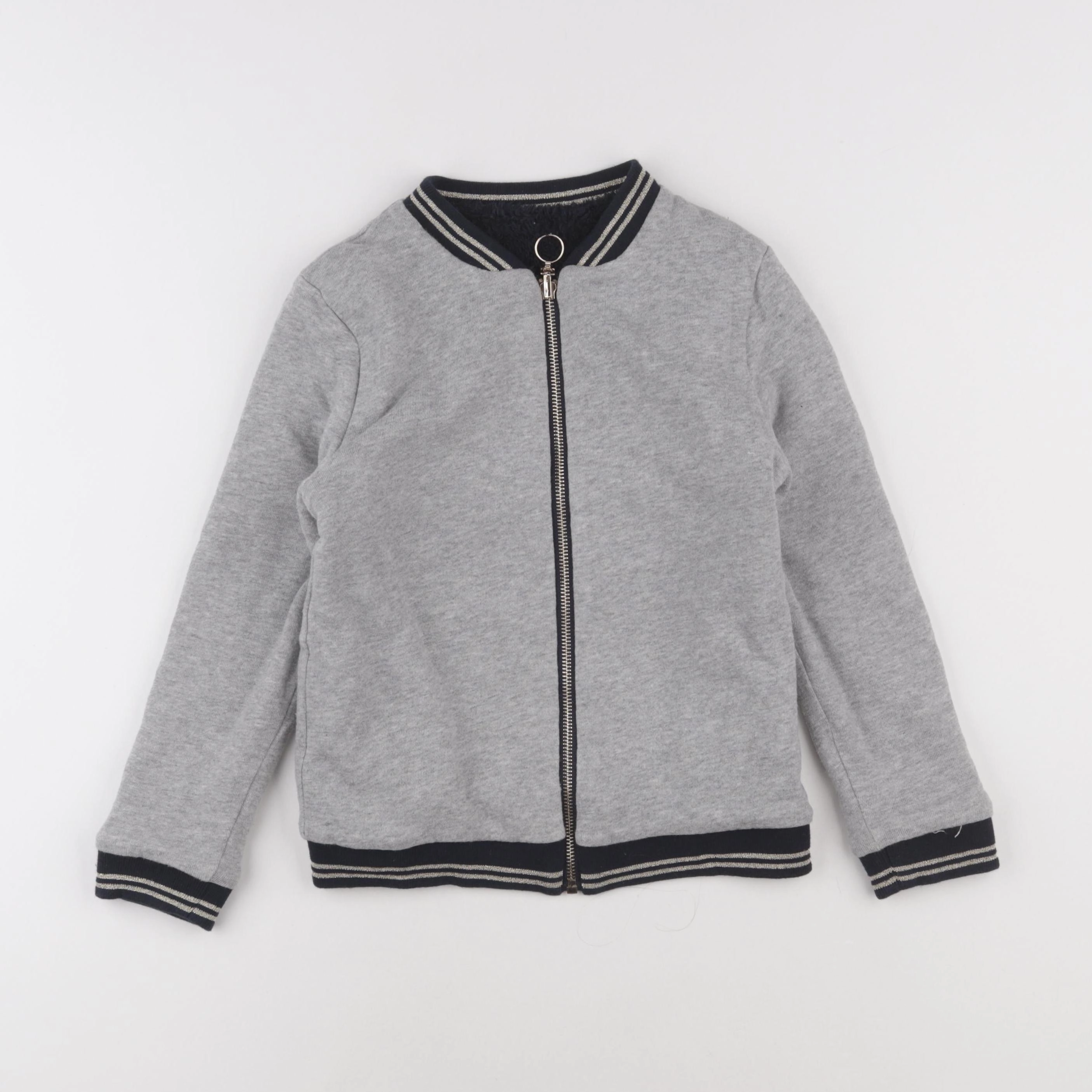 Monoprix - sweat réversible gris - 8 ans