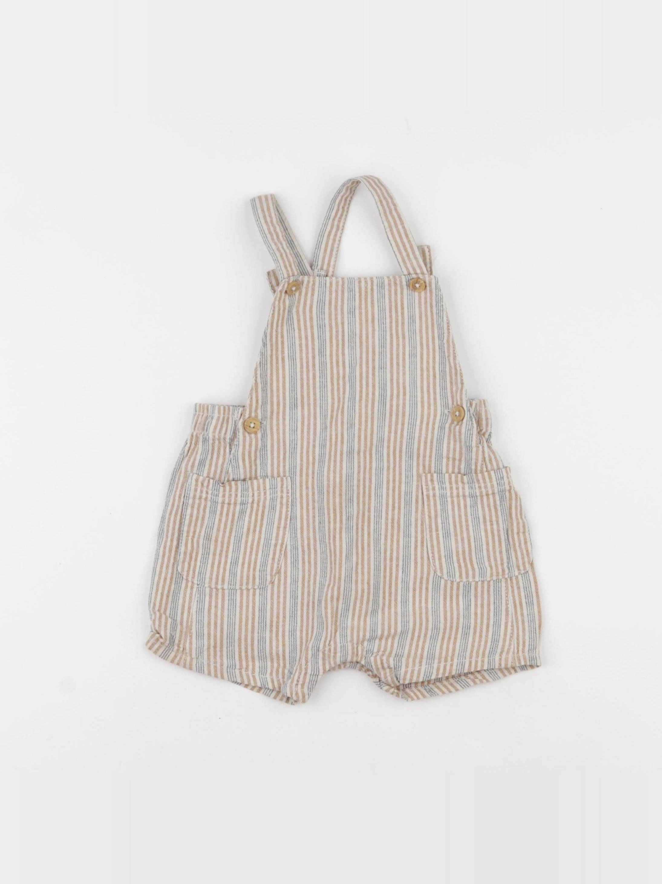 Vertbaudet - salopette beige - 12 mois