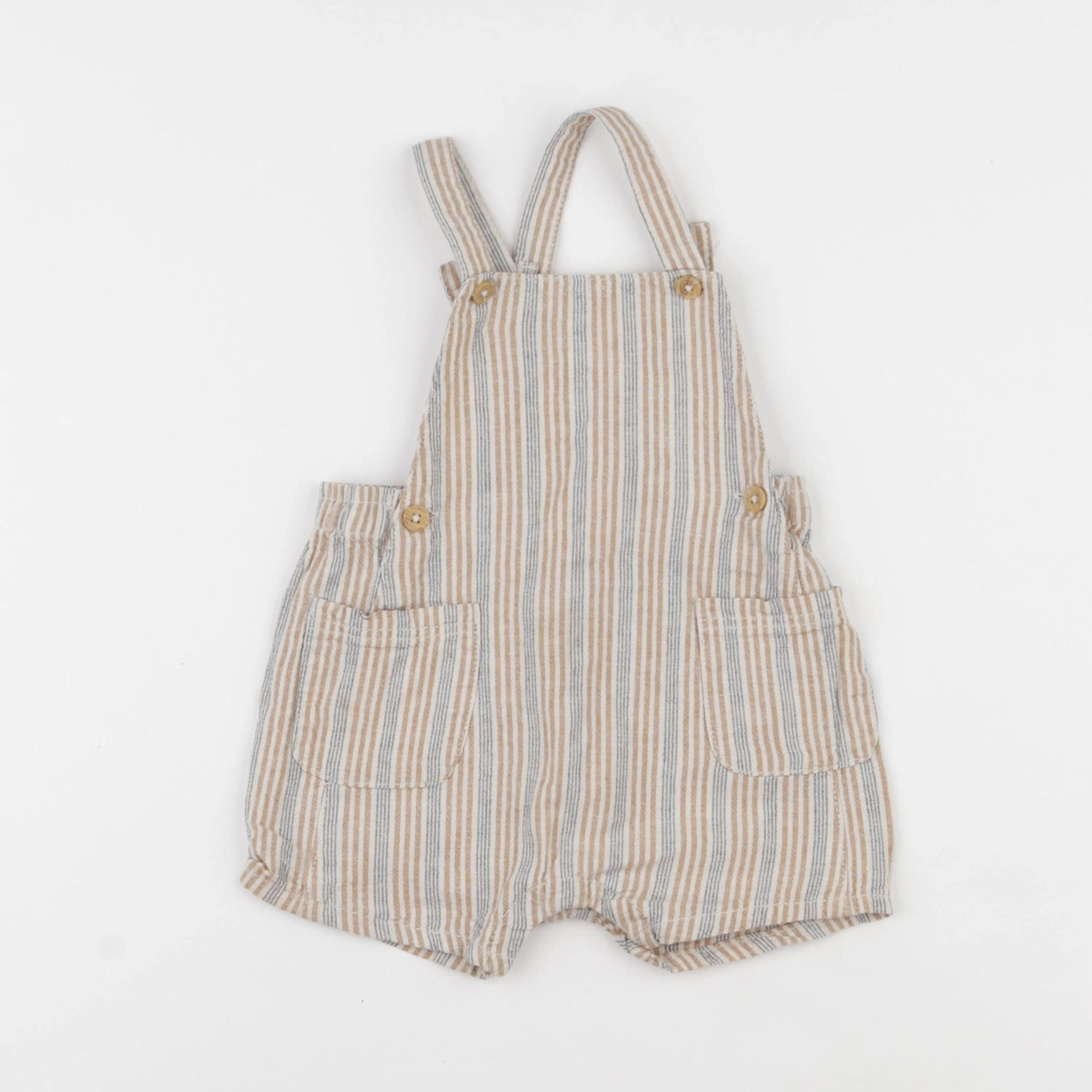 Vertbaudet - salopette beige - 12 mois