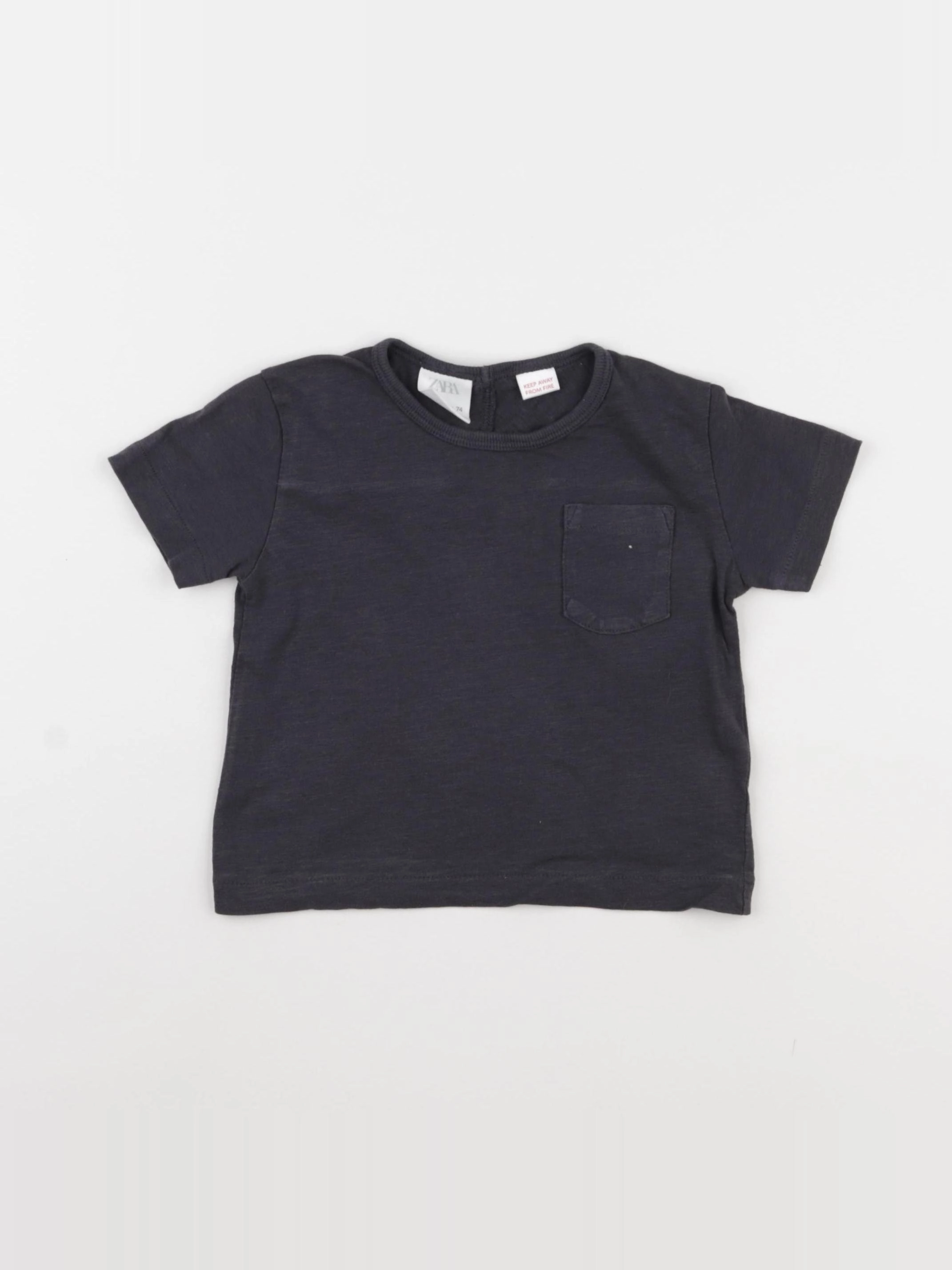 Zara - tee-shirt gris - 6/9 mois