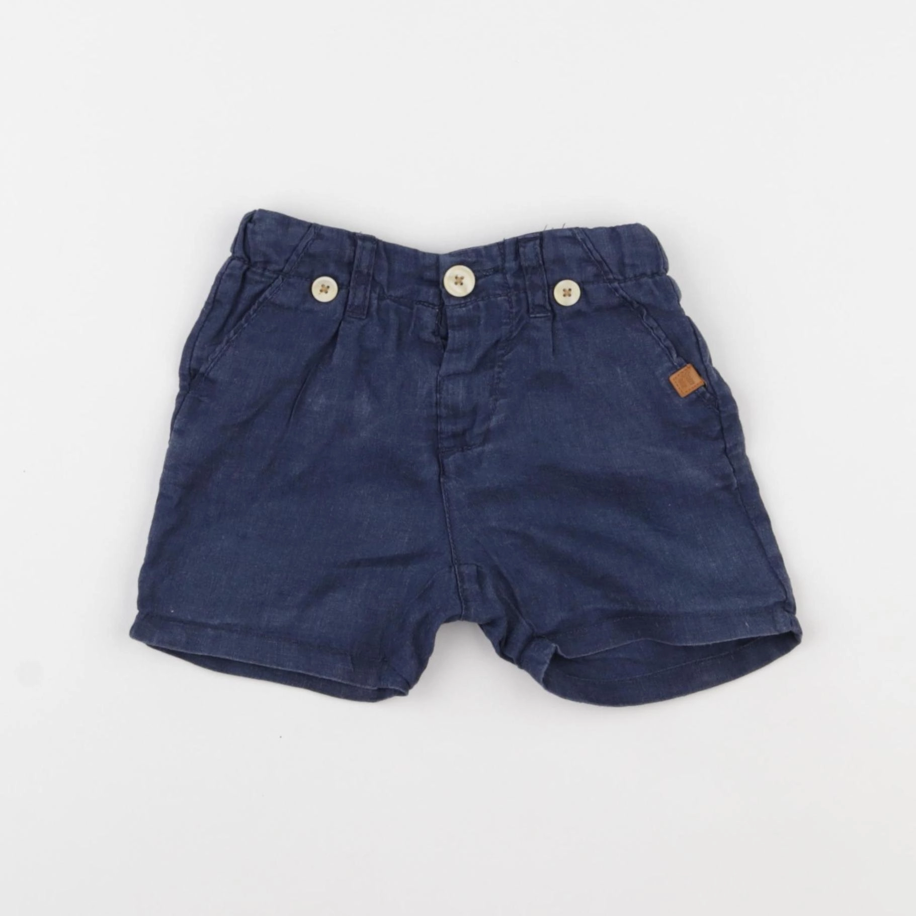 Zara - short bleu - 6/9 mois
