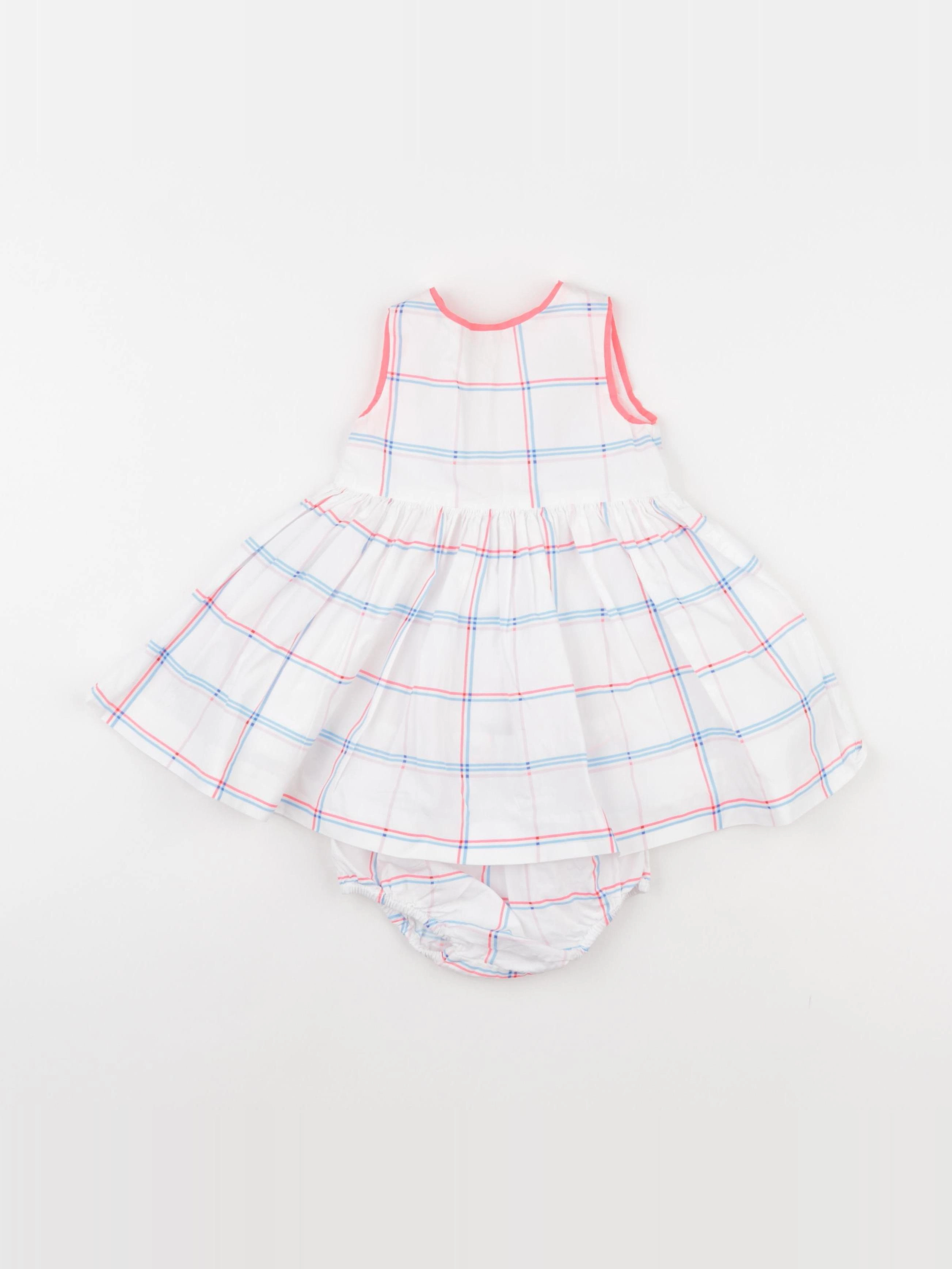 Jacadi - robe blanc, bleu - 12 mois