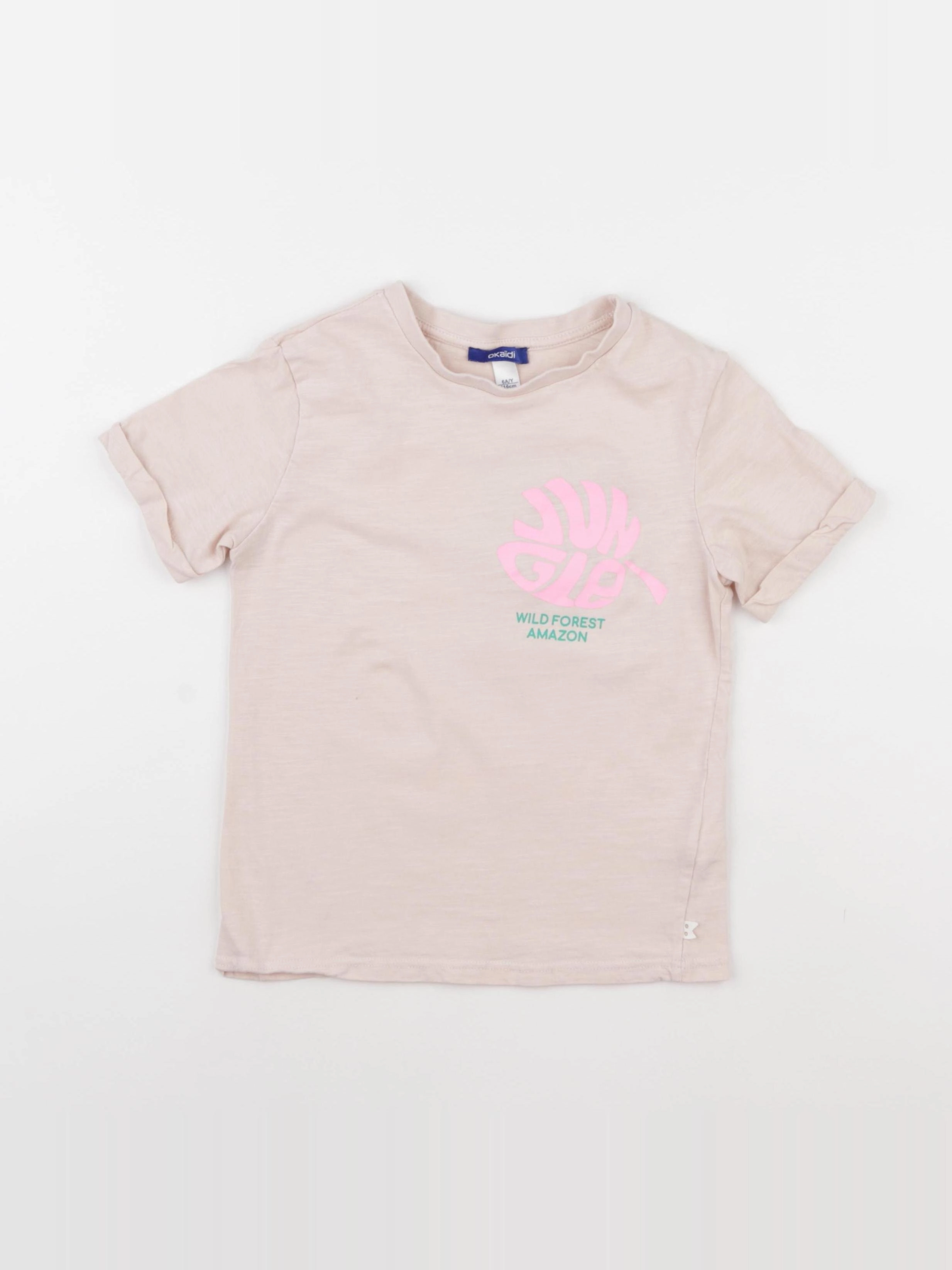 Okaidi - tee-shirt imprimé au dos rose - 6 ans