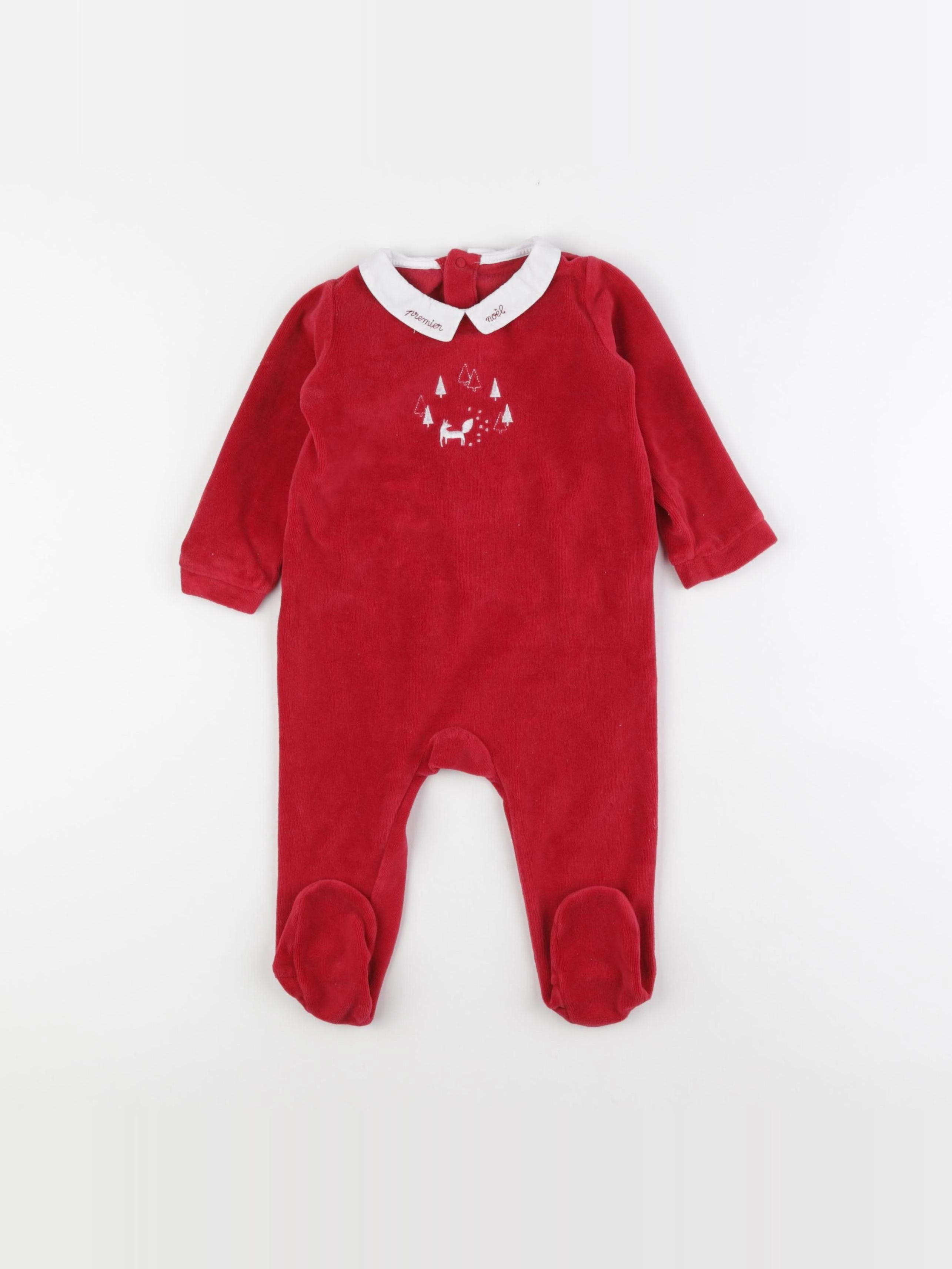 Jacadi - pyjama velours rouge - 12 mois