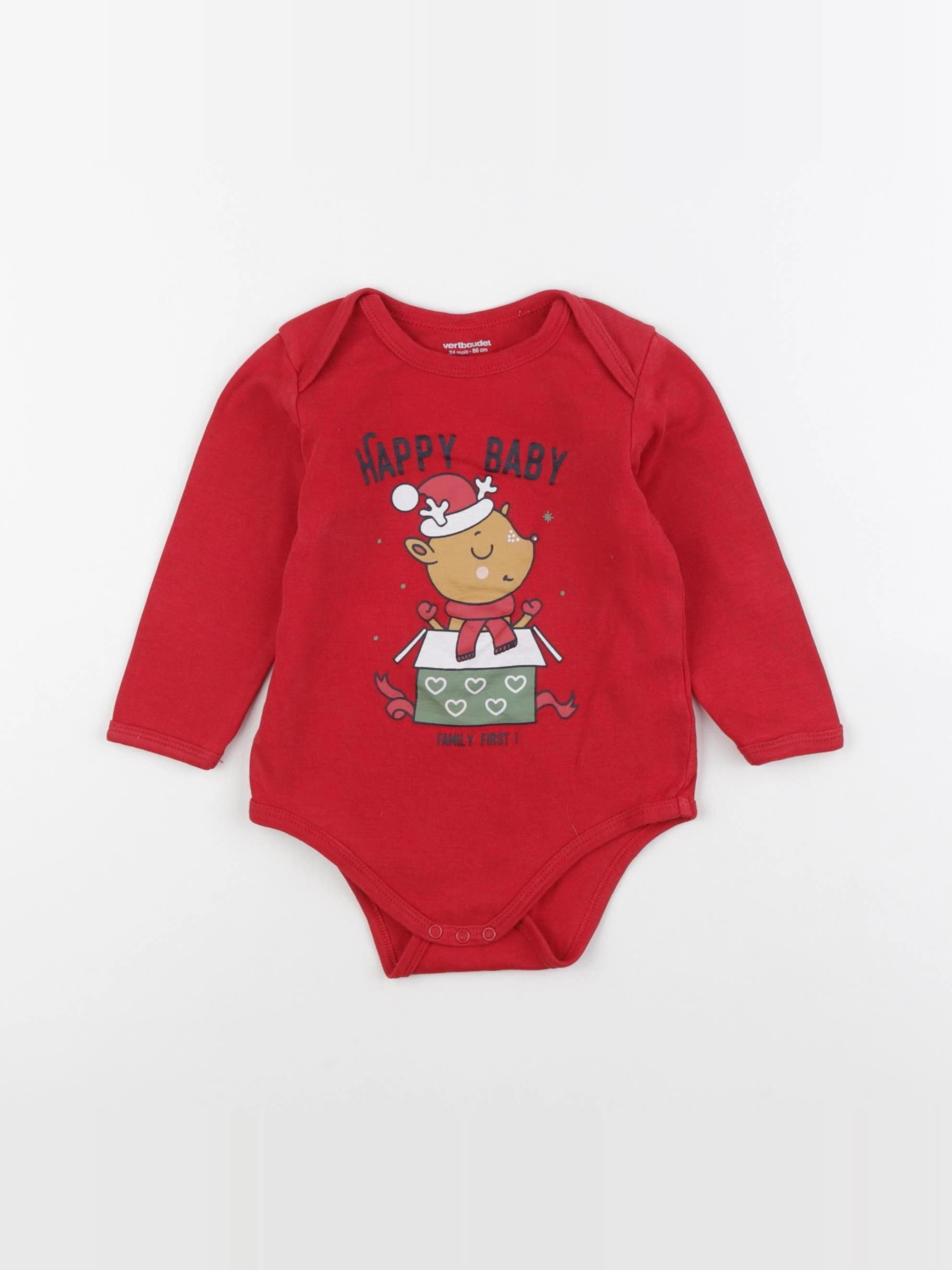 Vertbaudet - body rouge - 24 mois