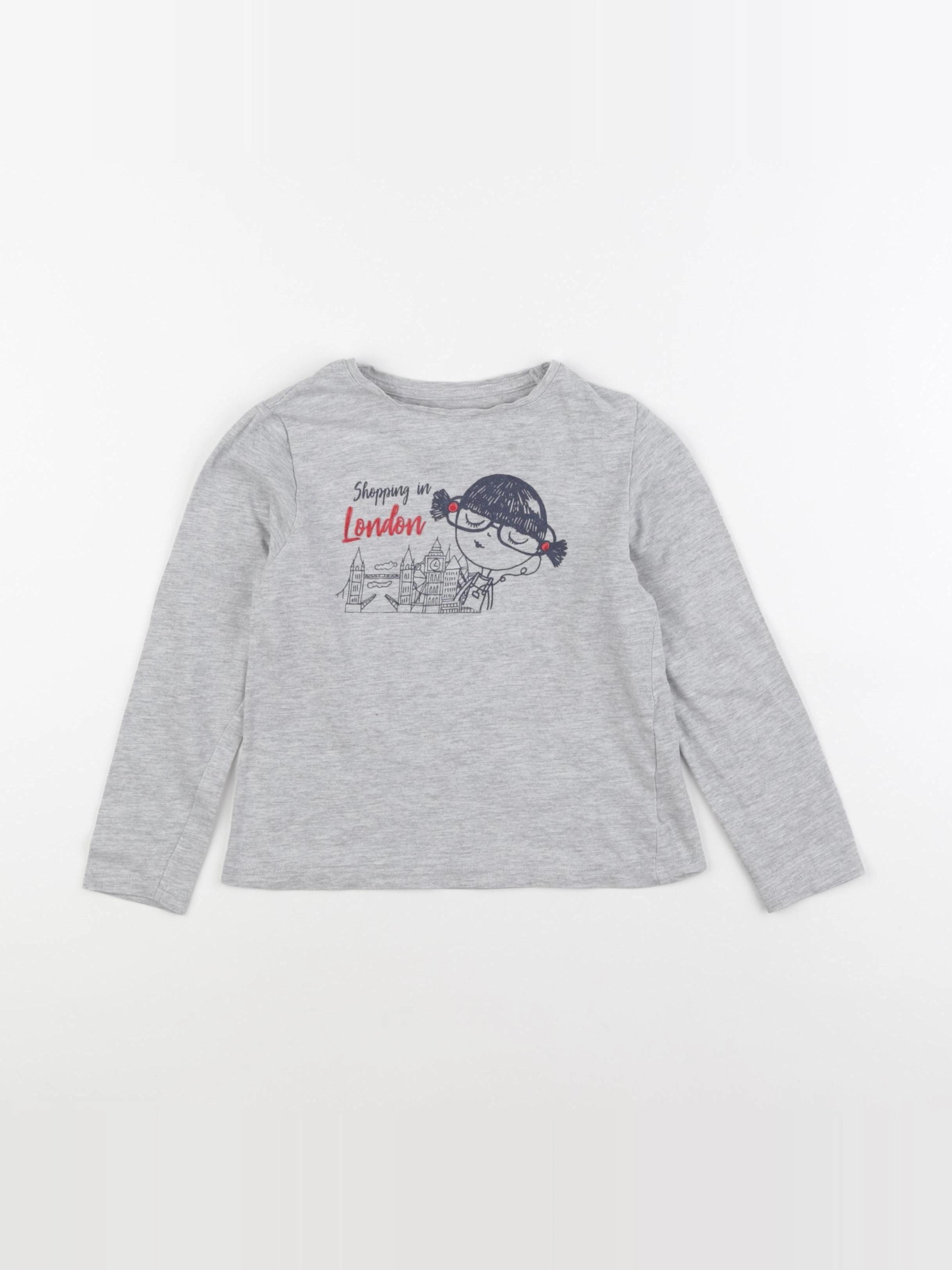 Vertbaudet - tee-shirt gris - 6 ans