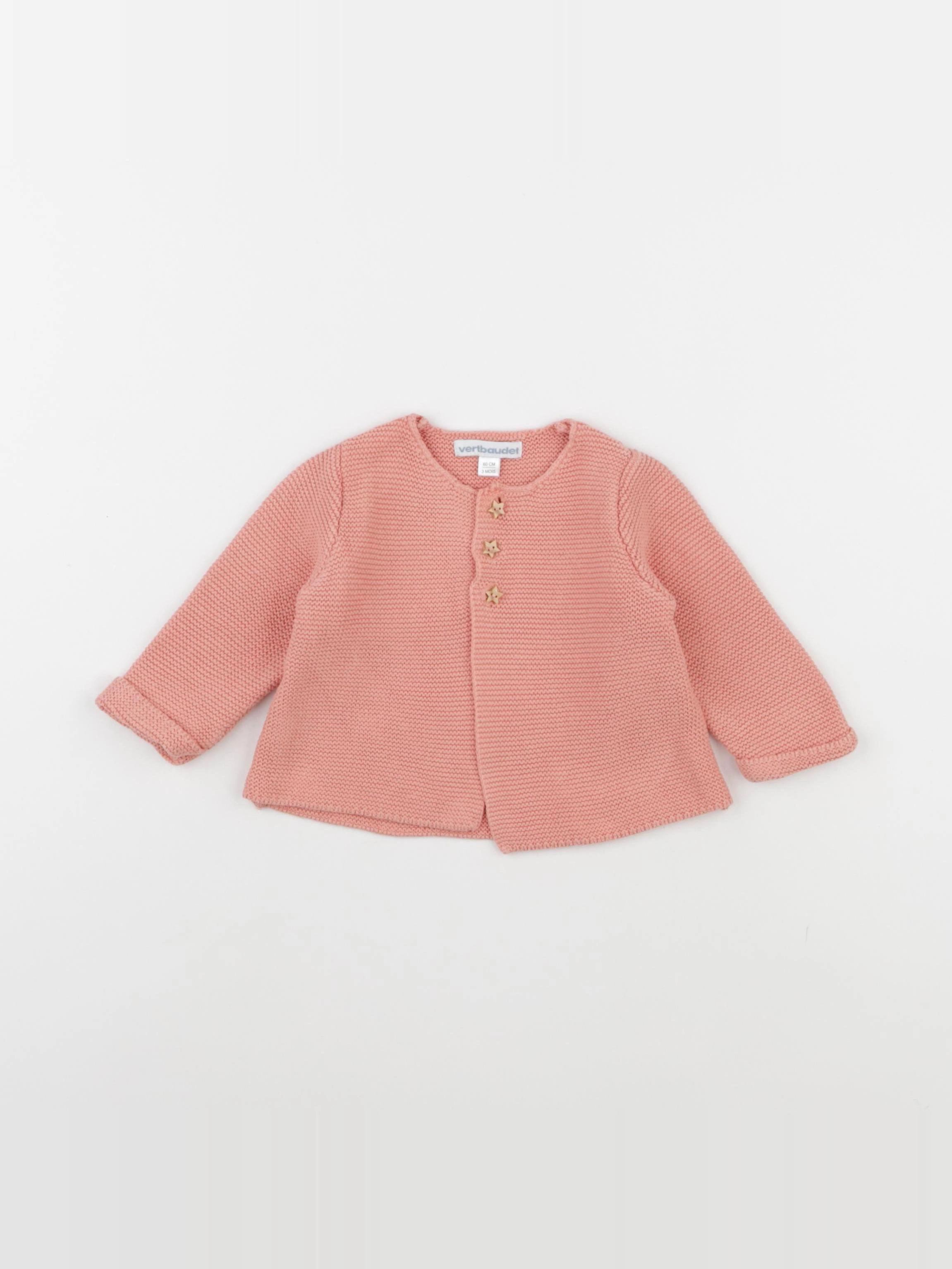 Vertbaudet - gilet rose - 3 mois