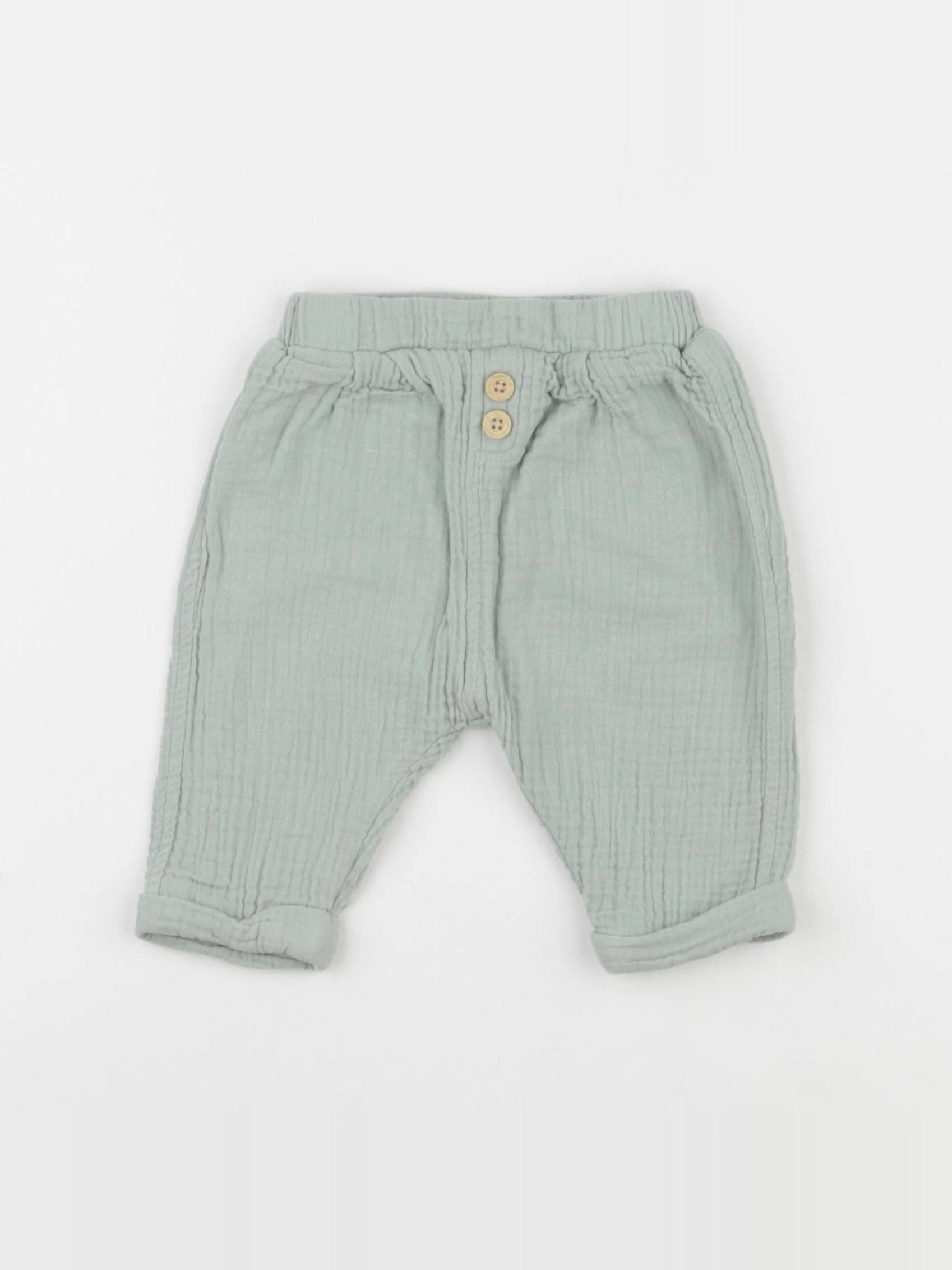 Vertbaudet - pantalon doublé vert - 6 mois