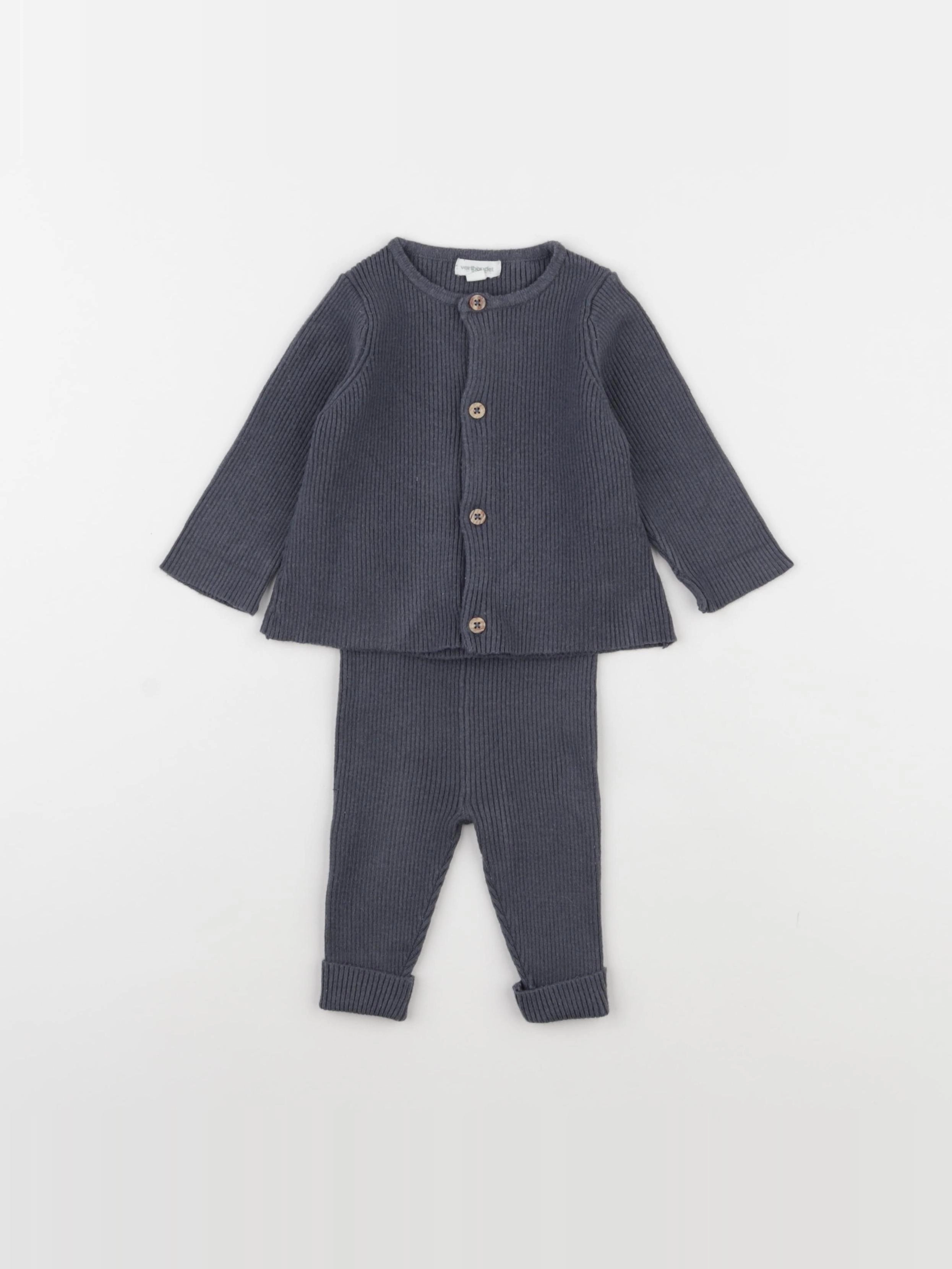 Vertbaudet - ensemble gris - 3 mois