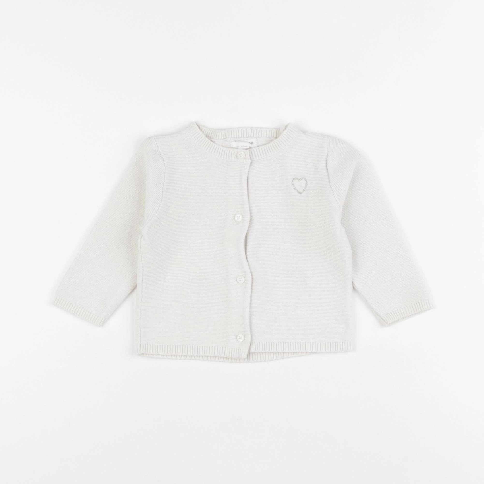 Vertbaudet - gilet beige - 6 mois