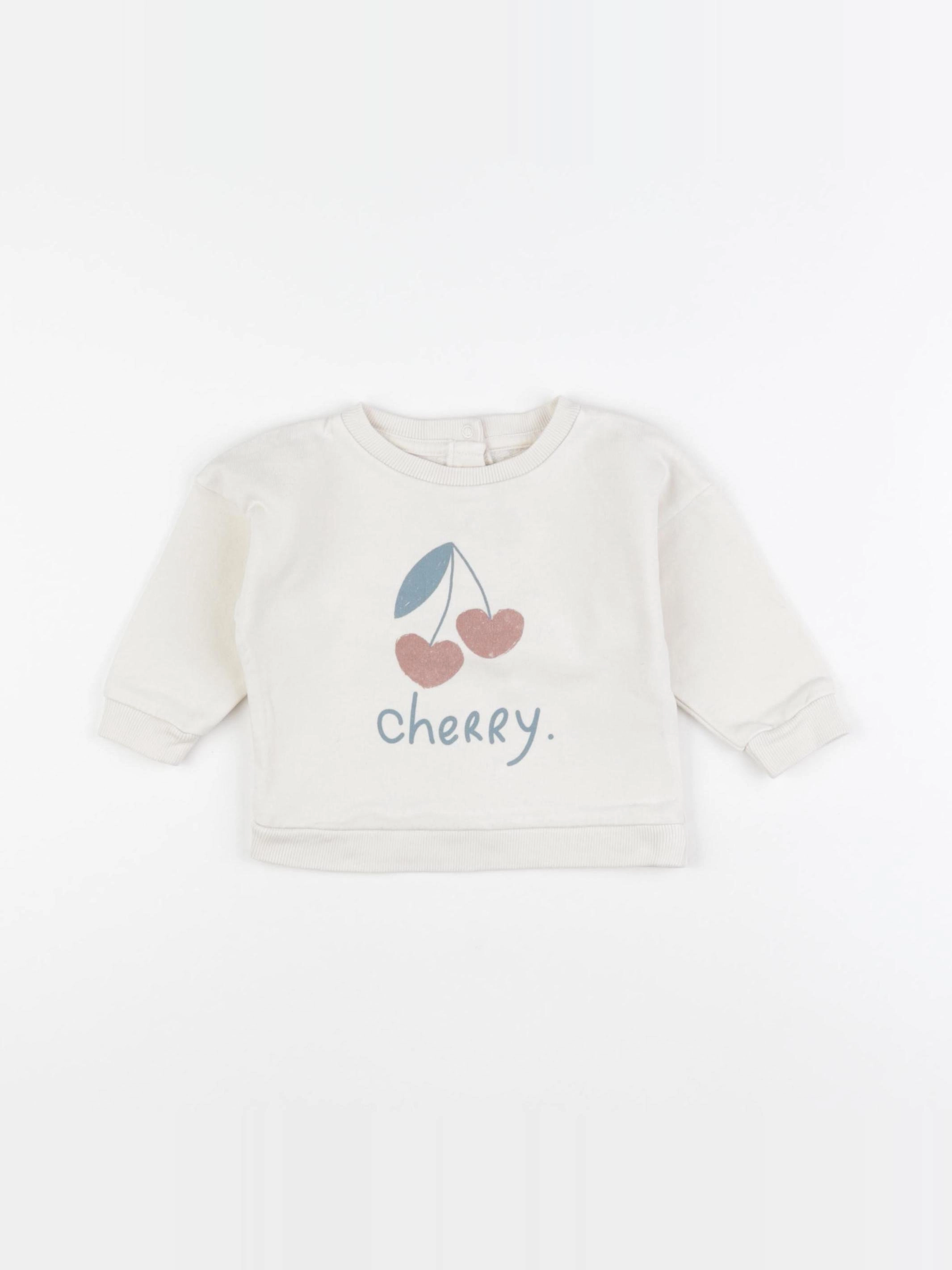 Vertbaudet - sweat beige - 9 mois