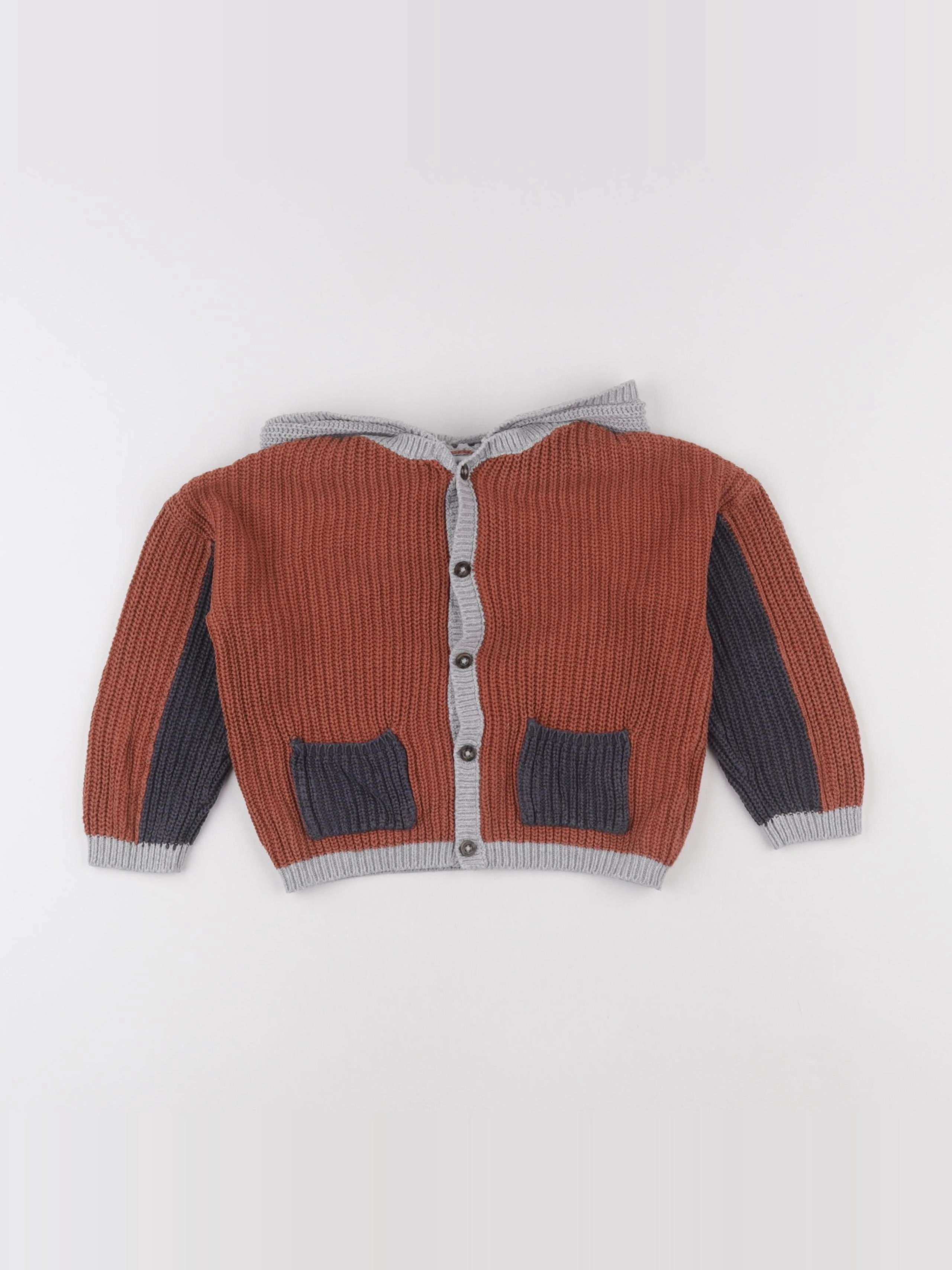 Vertbaudet - gilet marron - 2 ans