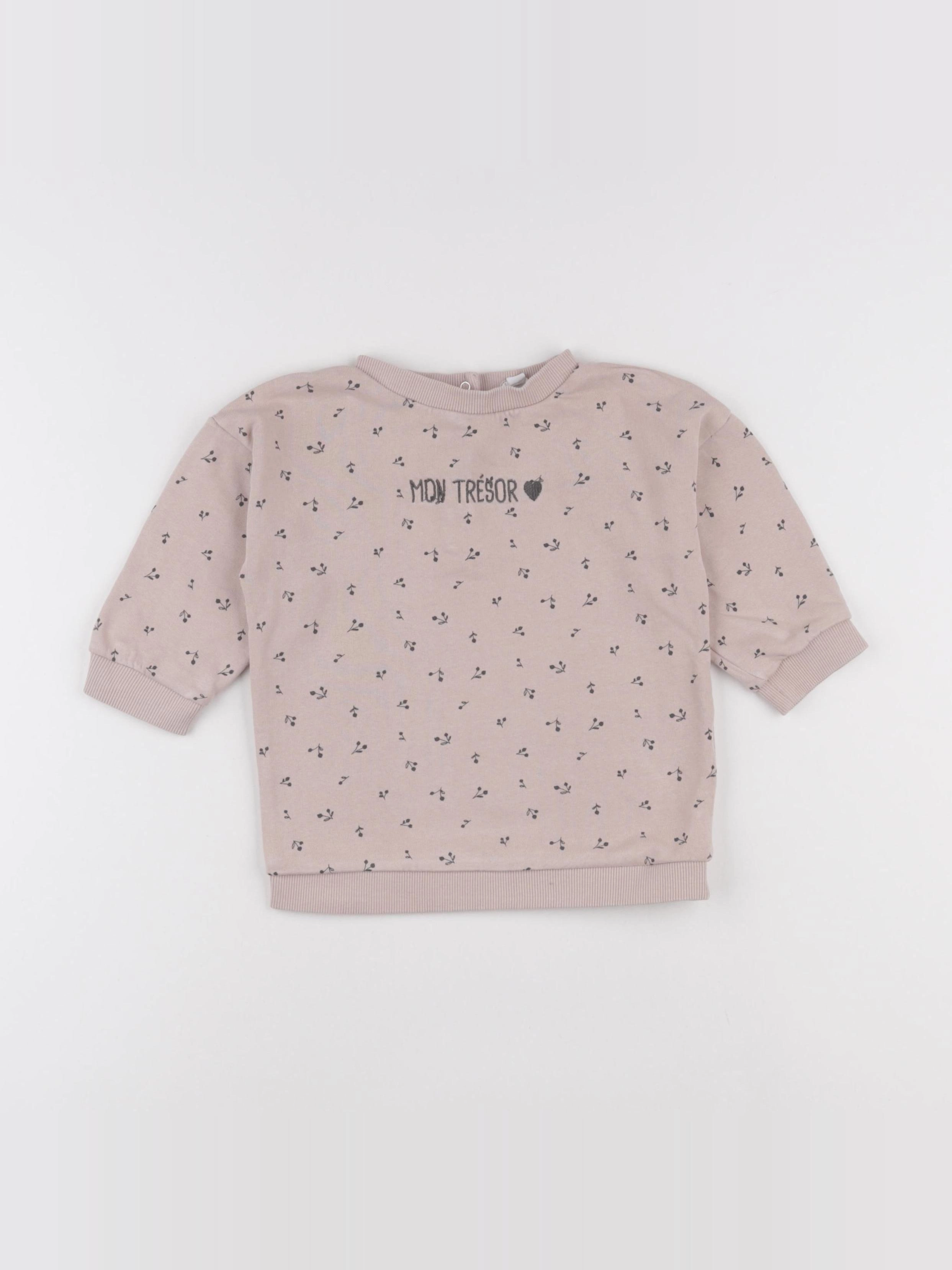 Vertbaudet - sweat rose - 18 mois