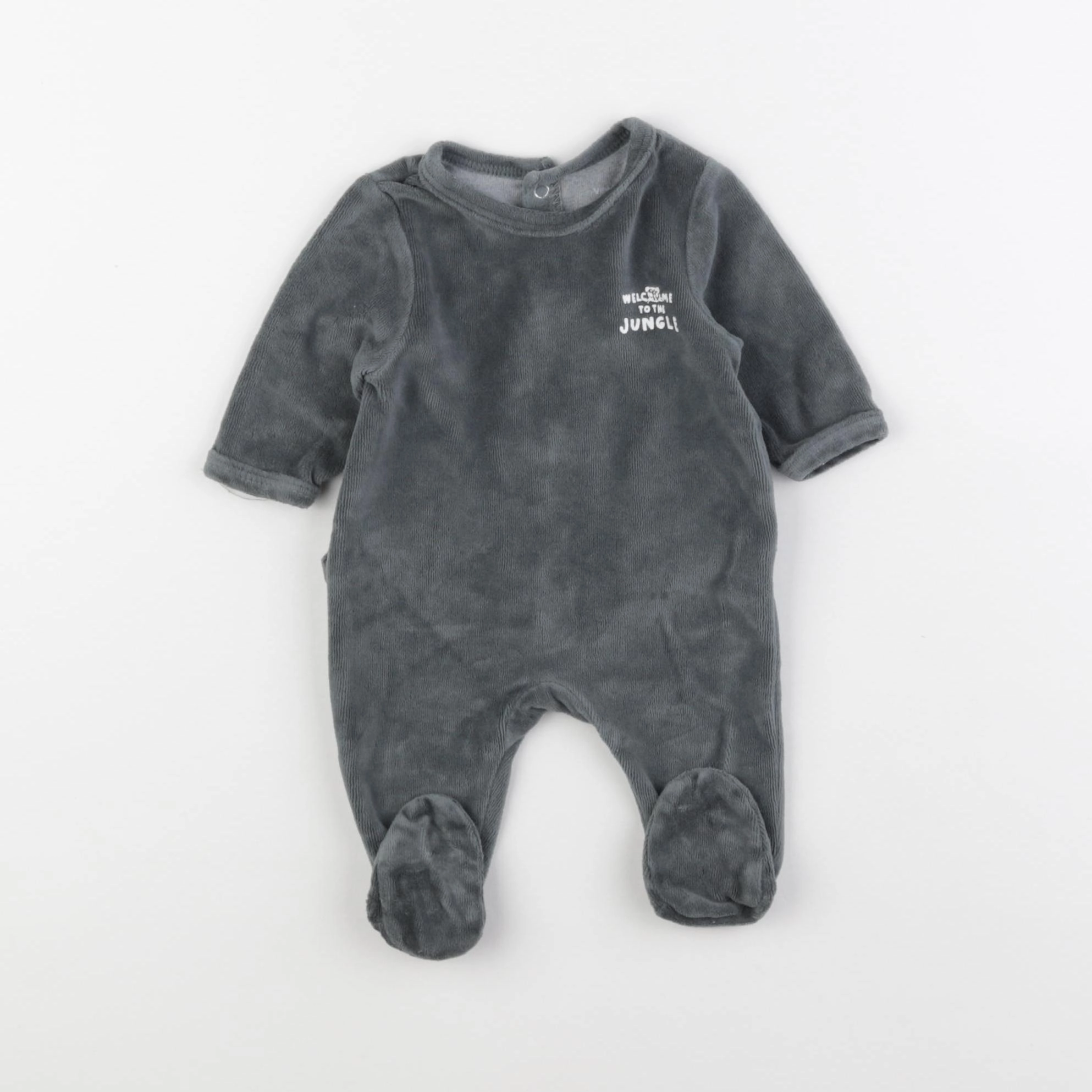 Vertbaudet - pyjama velours vert - 1 mois