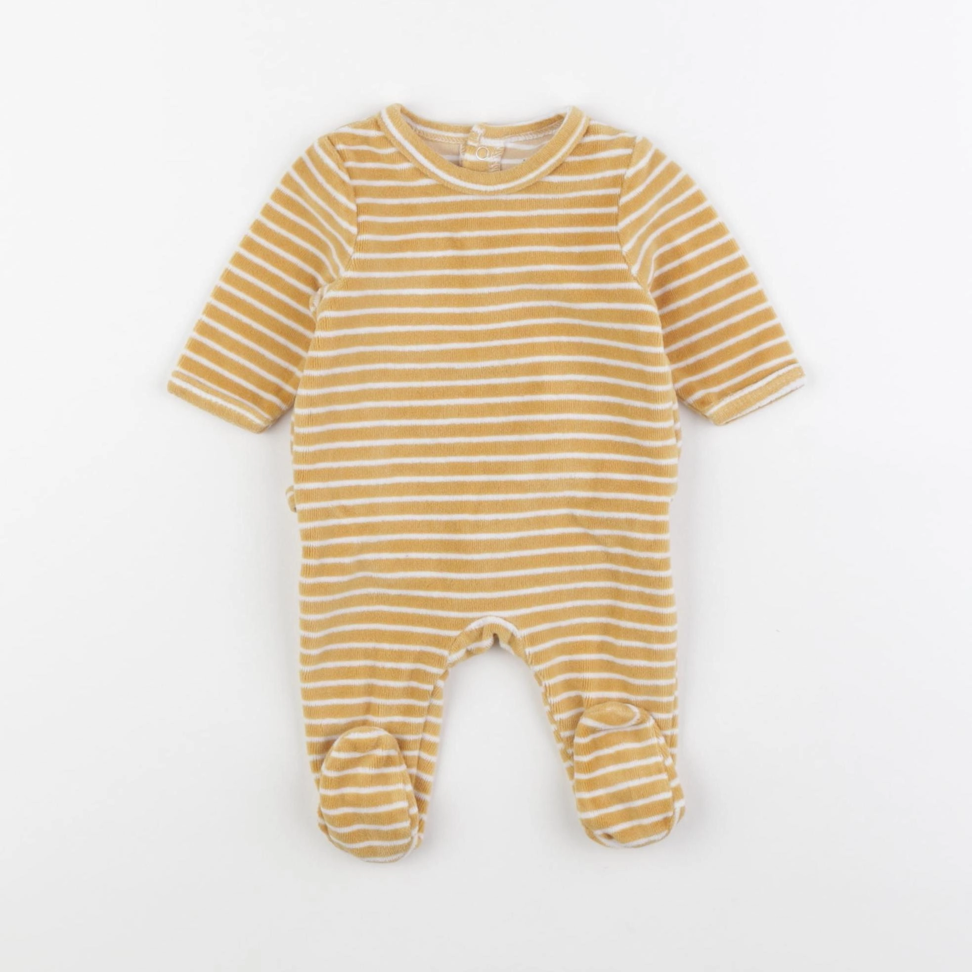 Vertbaudet - pyjama velours jaune - 1 mois