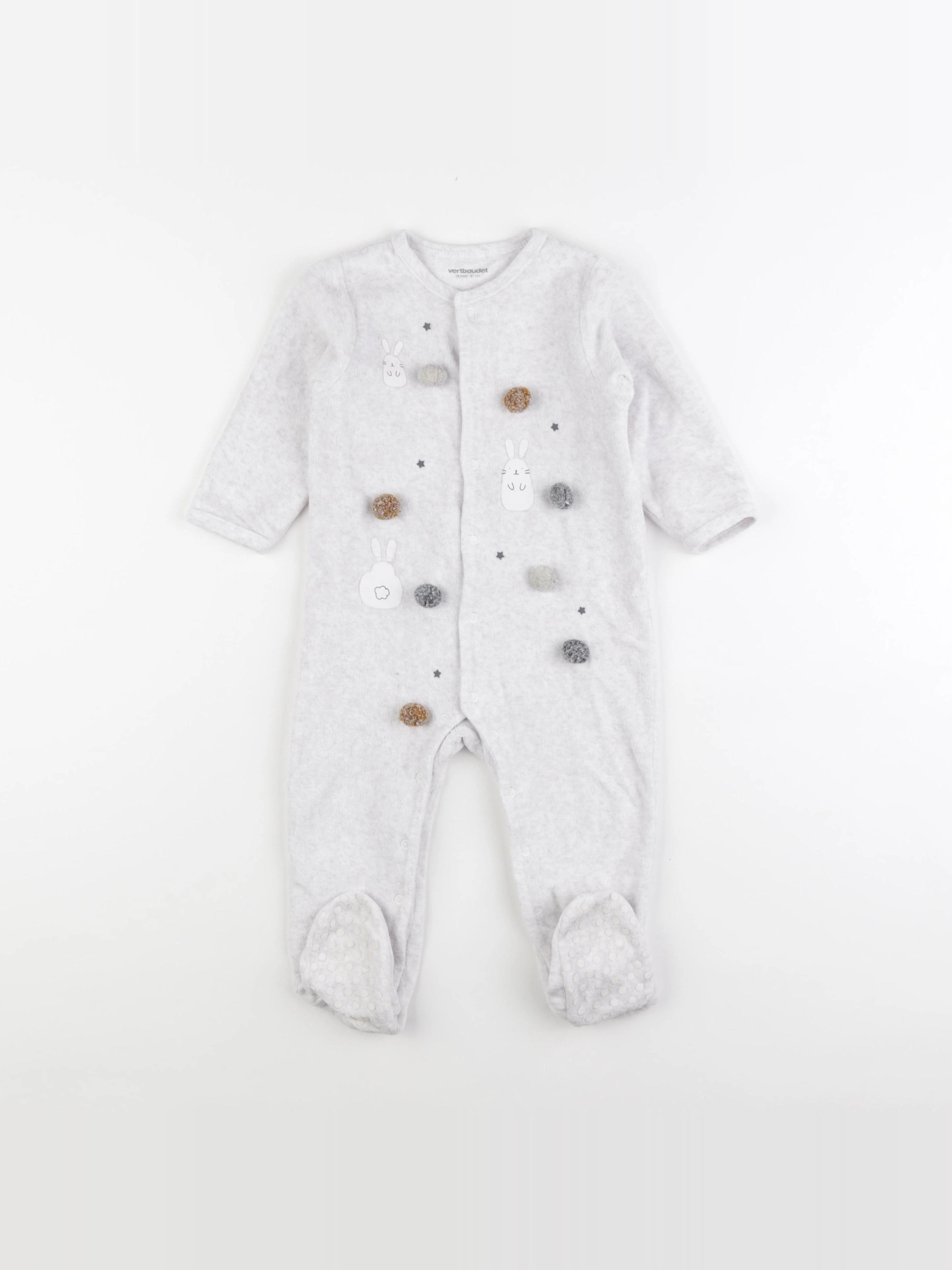 Vertbaudet - pyjama velours beige - 18 mois