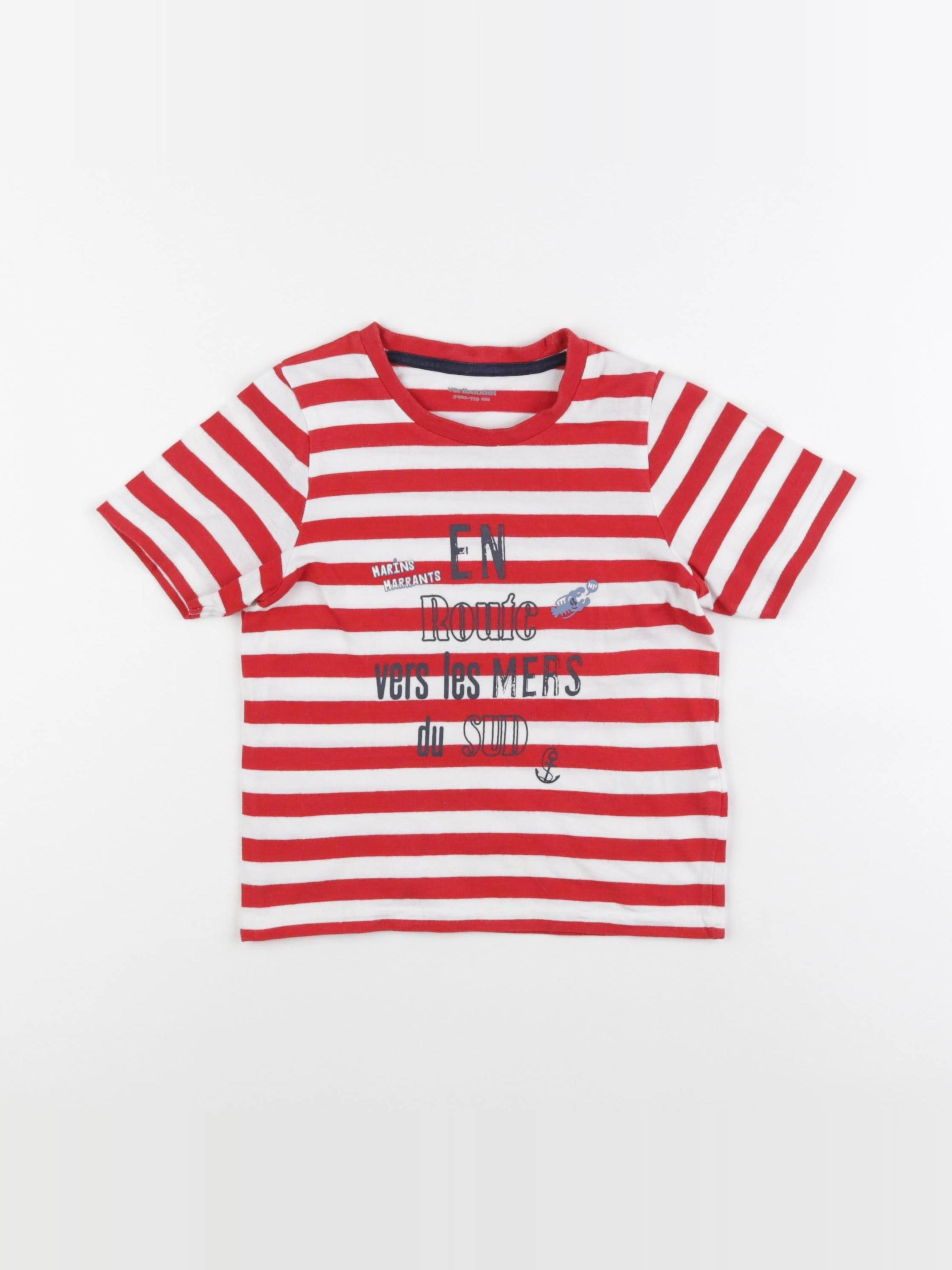Vertbaudet - tee-shirt rouge - 5 ans