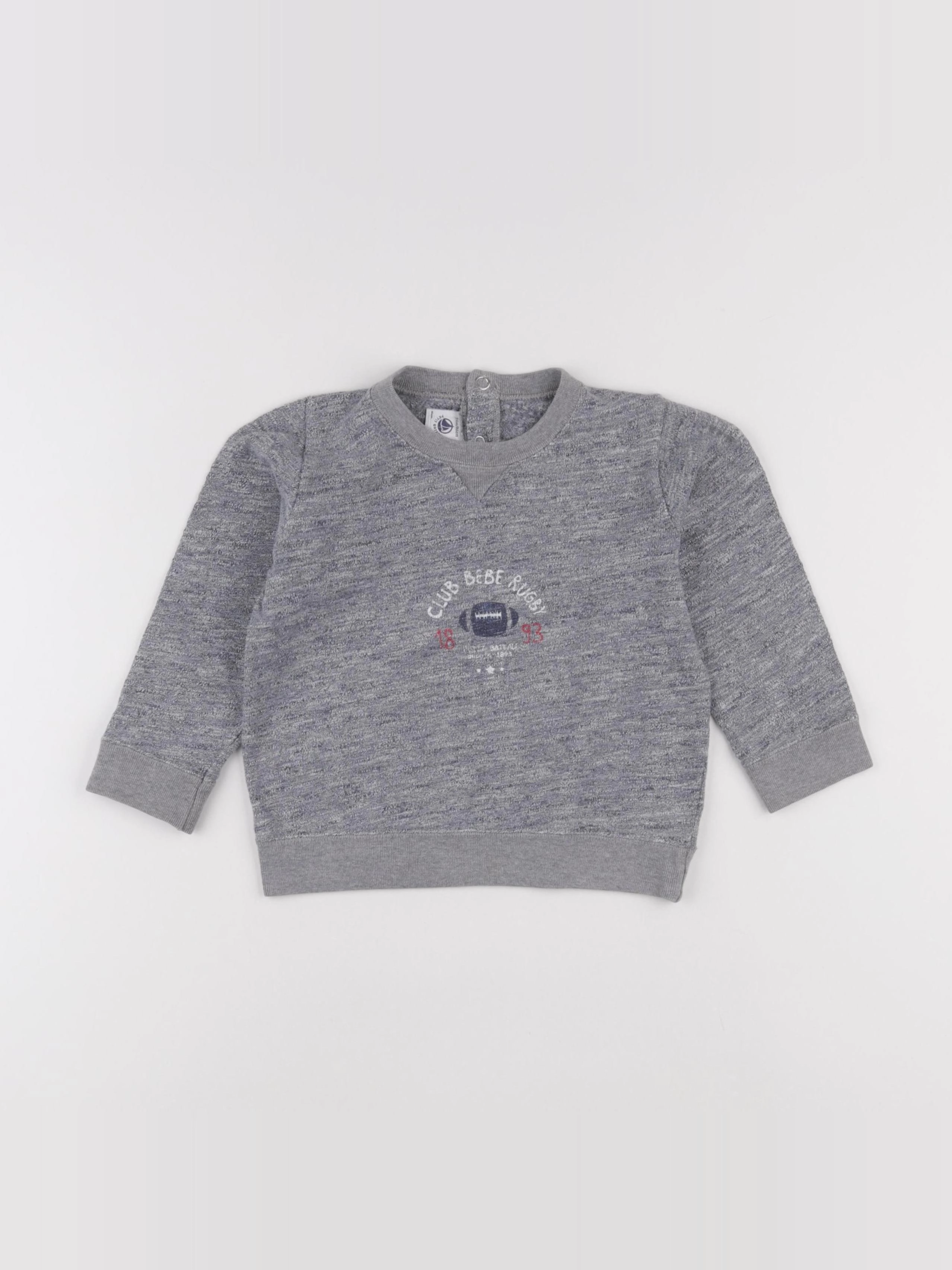 Petit Bateau - sweat bleu - 24 mois