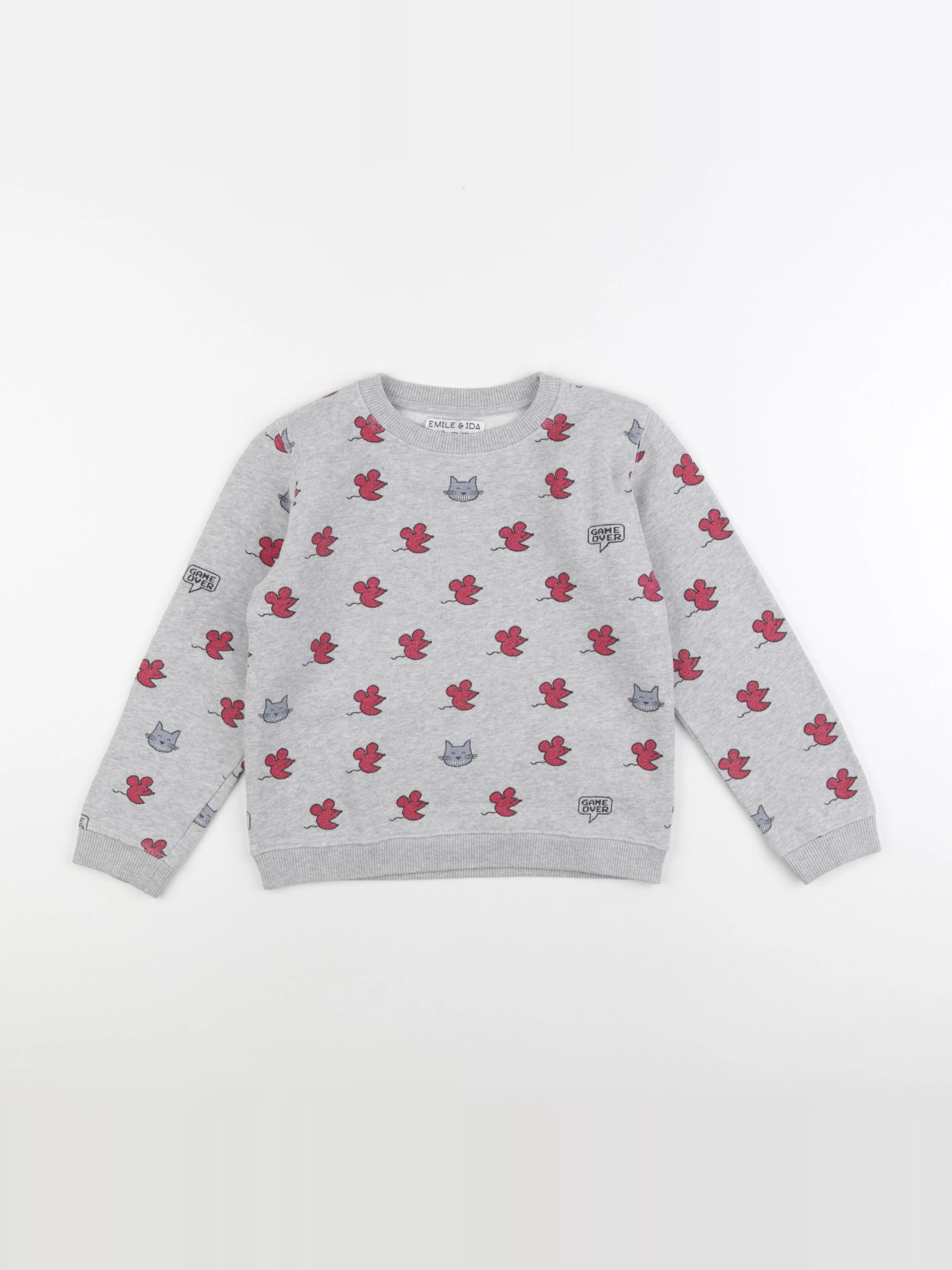 Emile et Ida - sweat gris - 8 ans