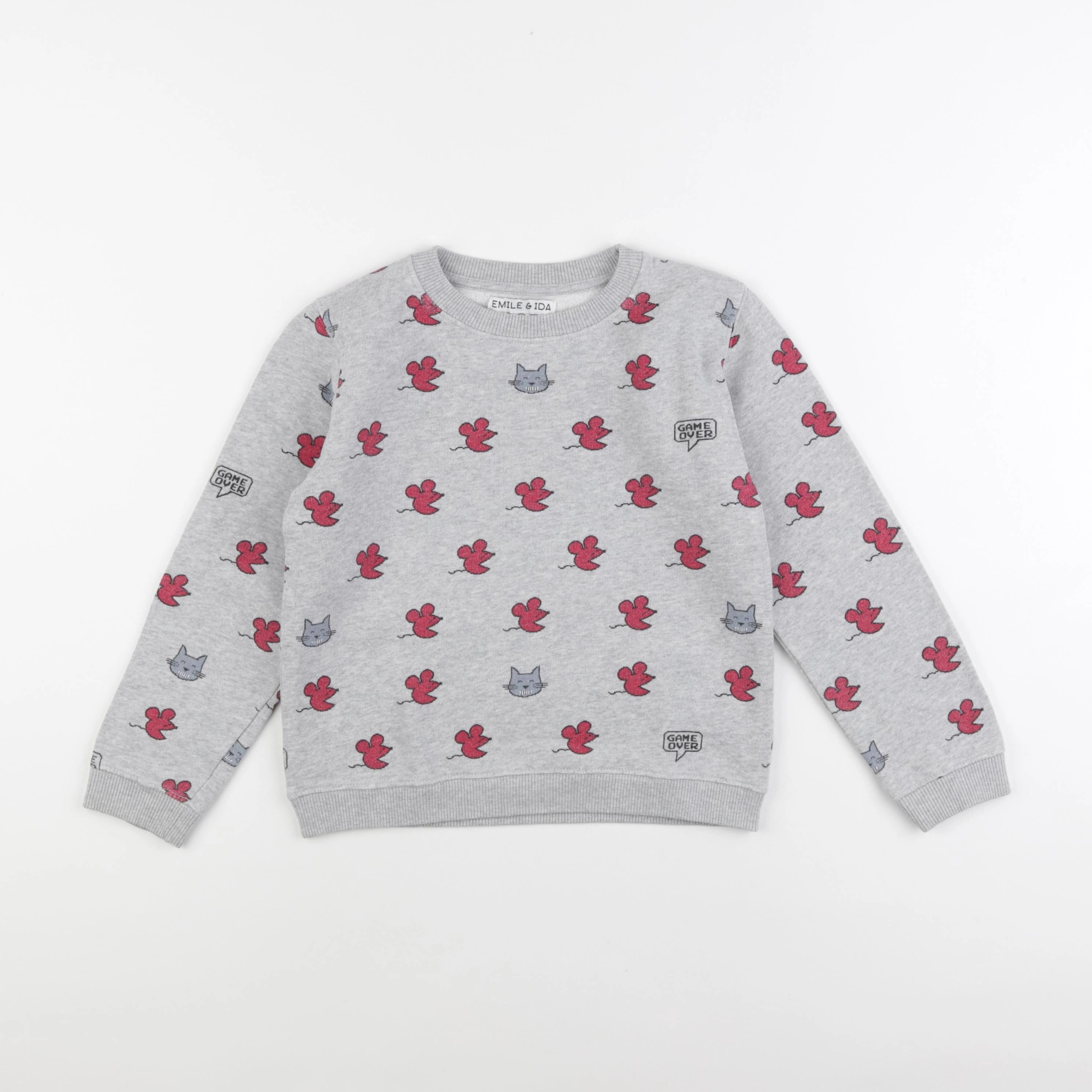 Emile et Ida - sweat gris - 8 ans