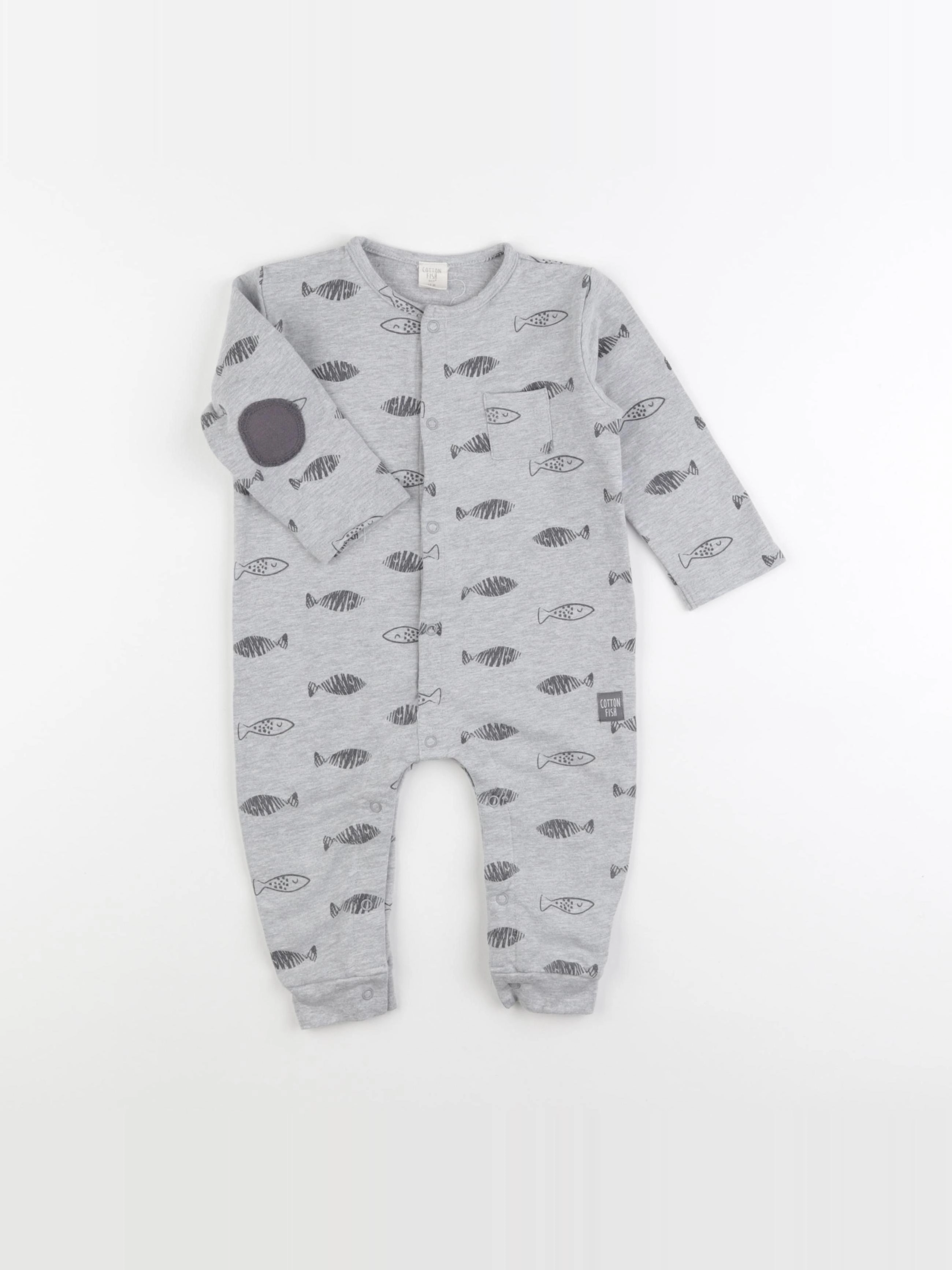 Cotton Fish - pyjama coton gris - 12 mois