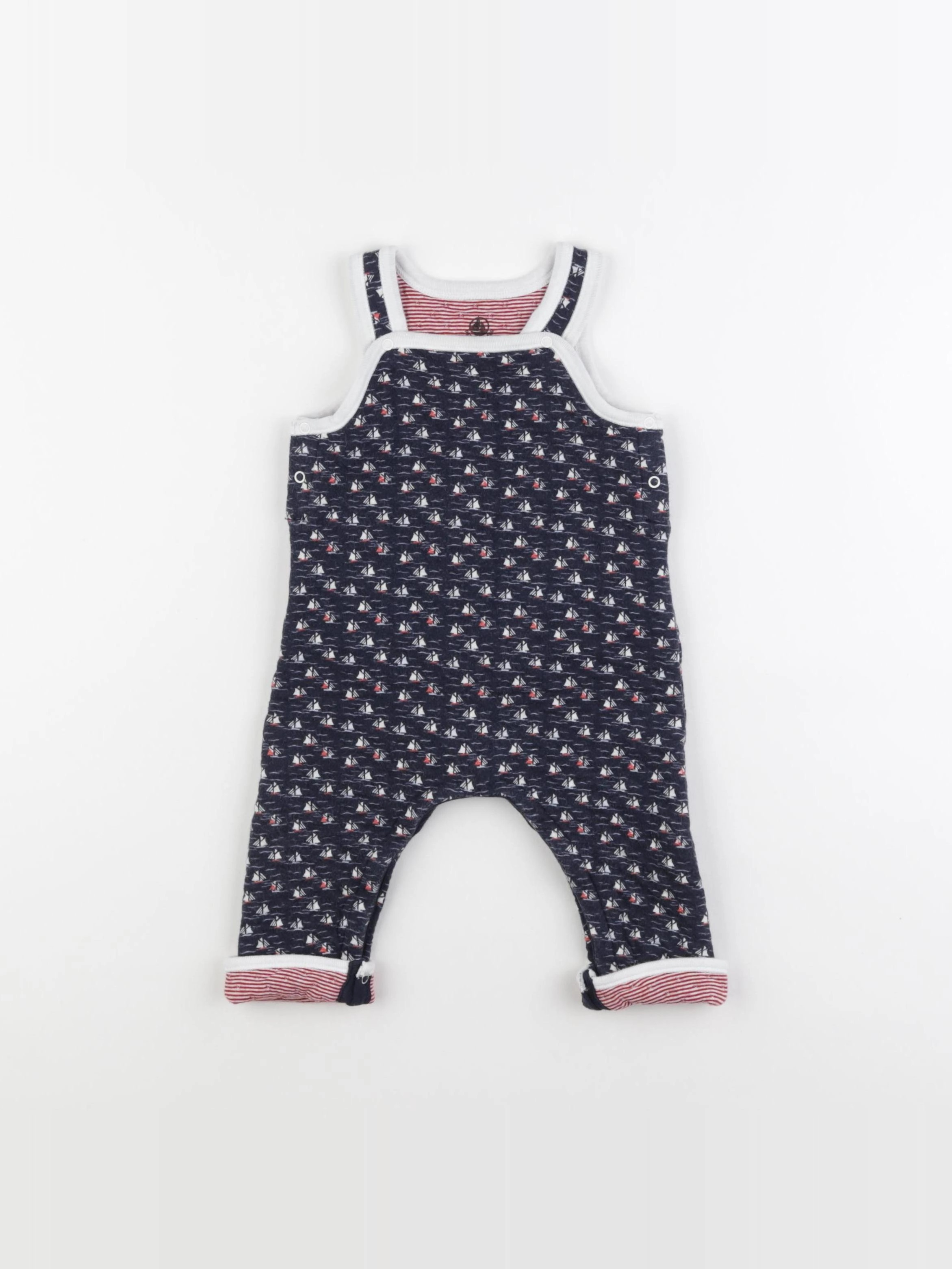 Petit Bateau - salopette bleu - 6 mois