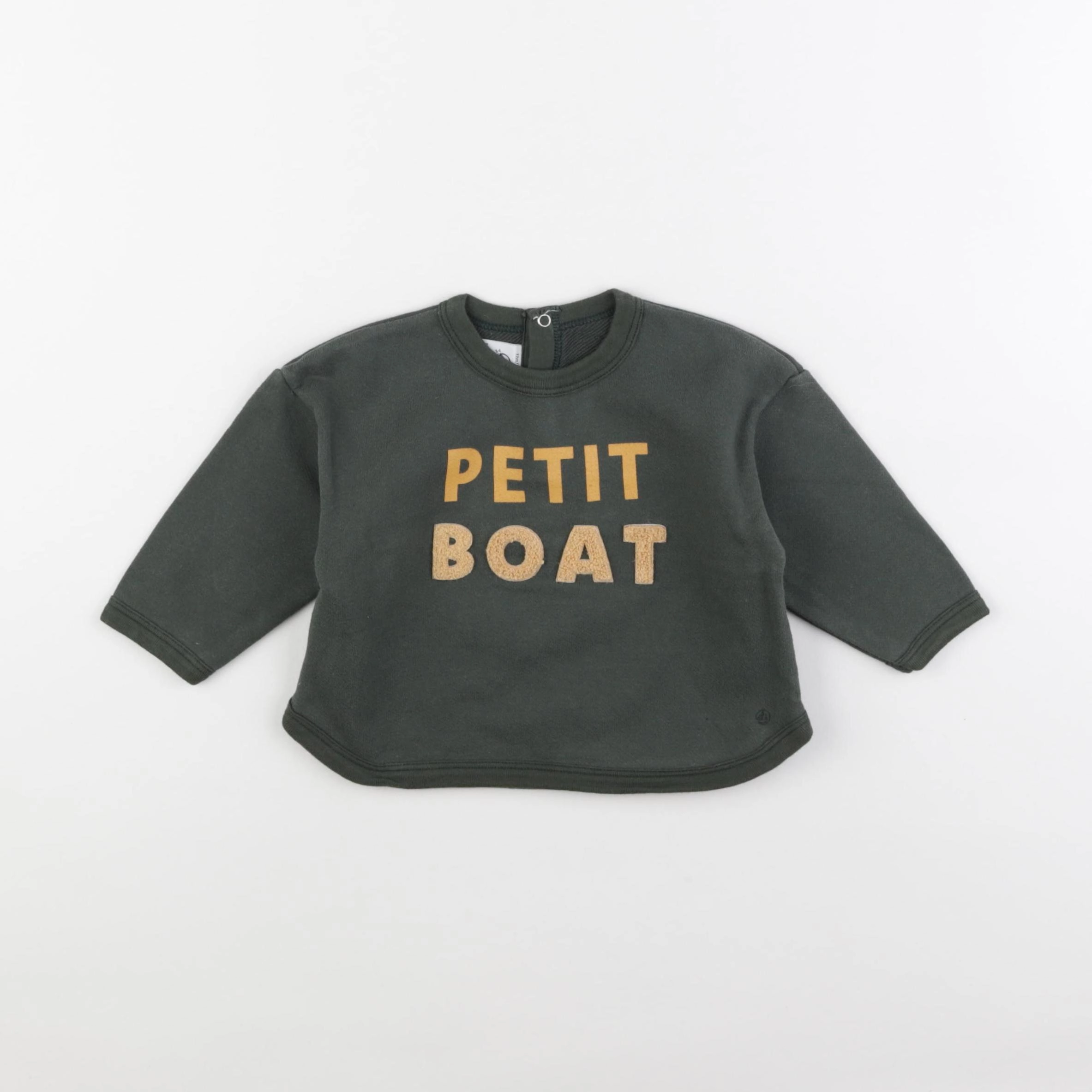 Petit Bateau - sweat vert - 12 mois