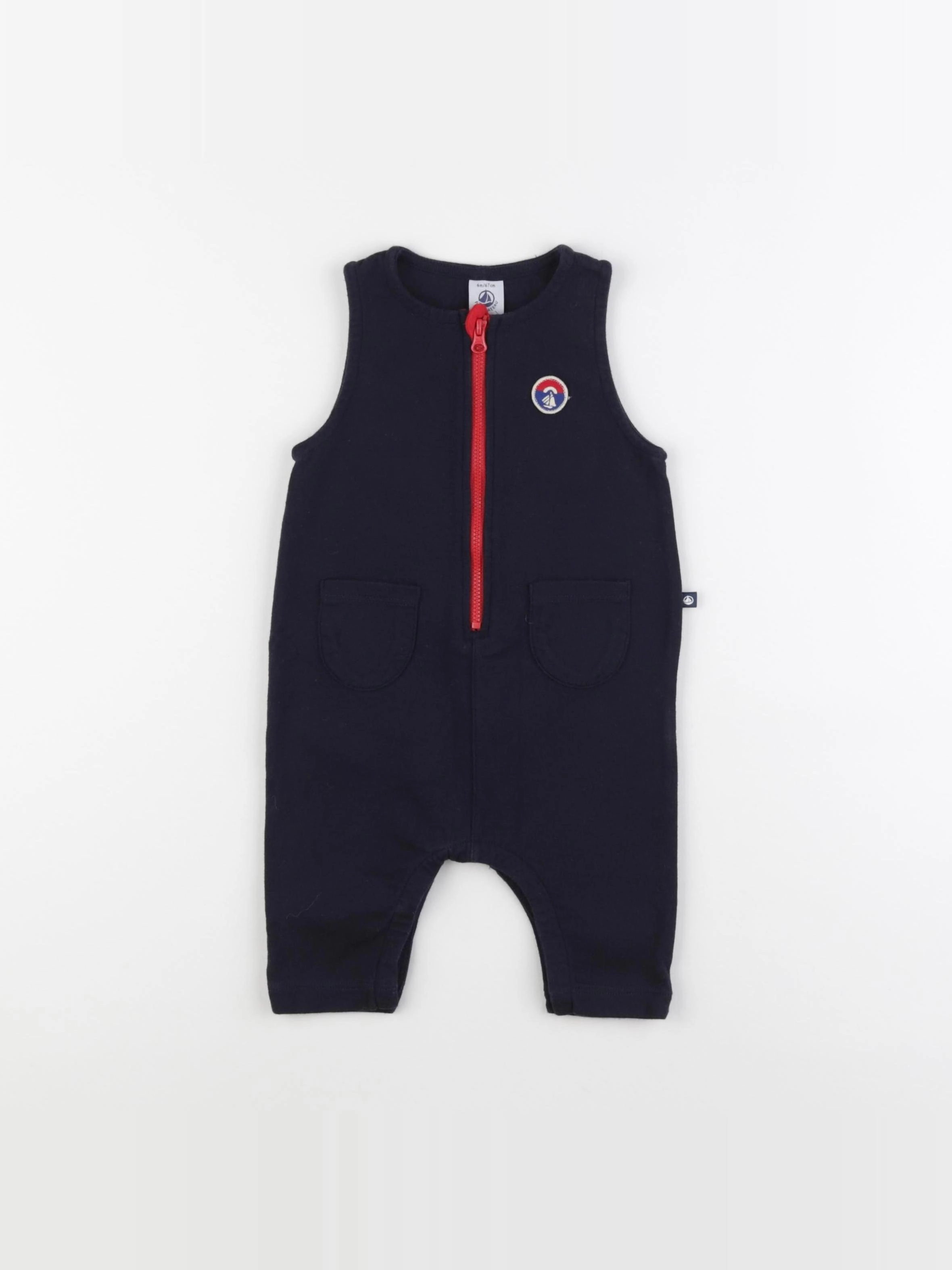 Petit Bateau - combinaison bleu - 6 mois