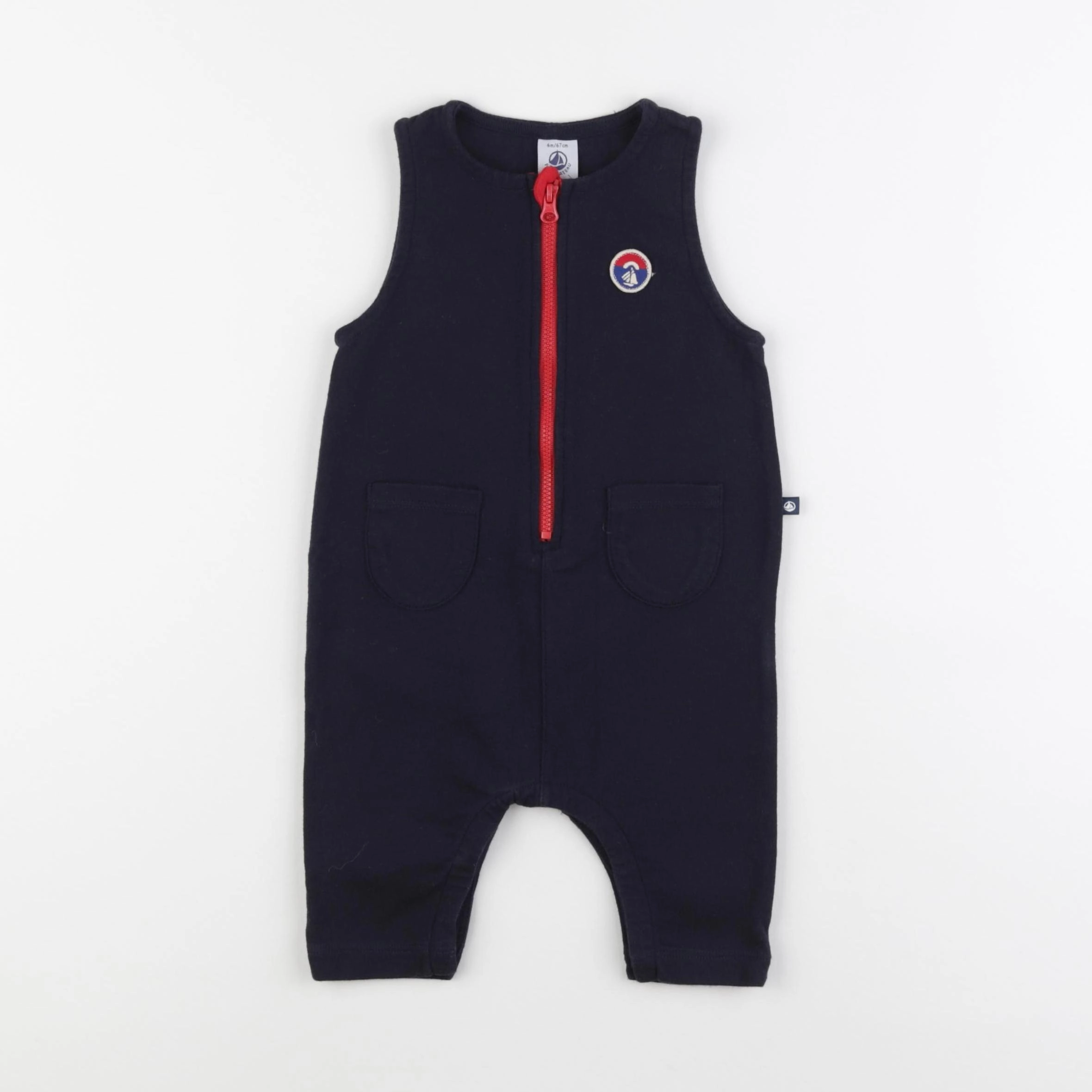 Petit Bateau - combinaison bleu - 6 mois