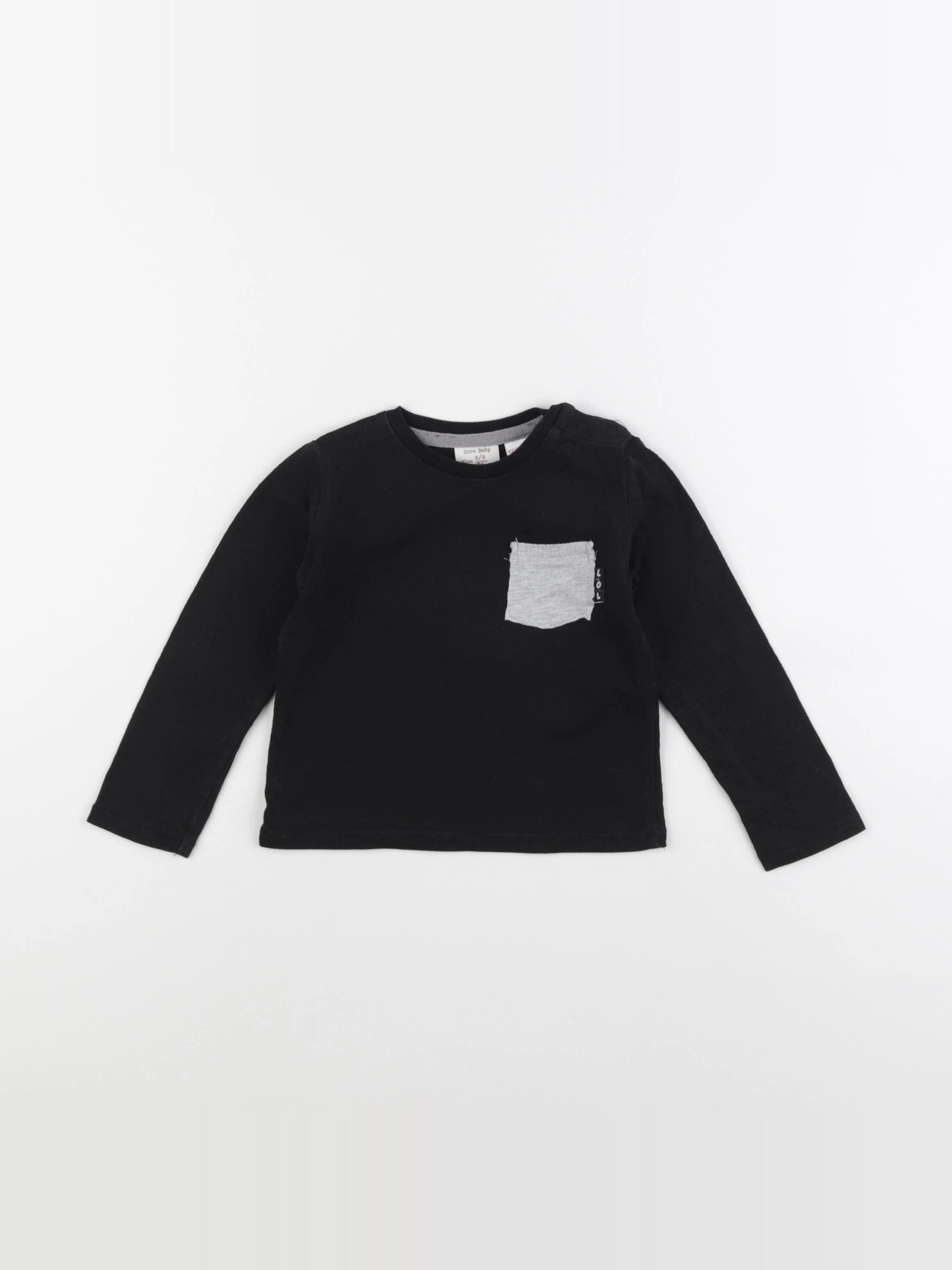 Zara - tee-shirt noir - 6/9 mois