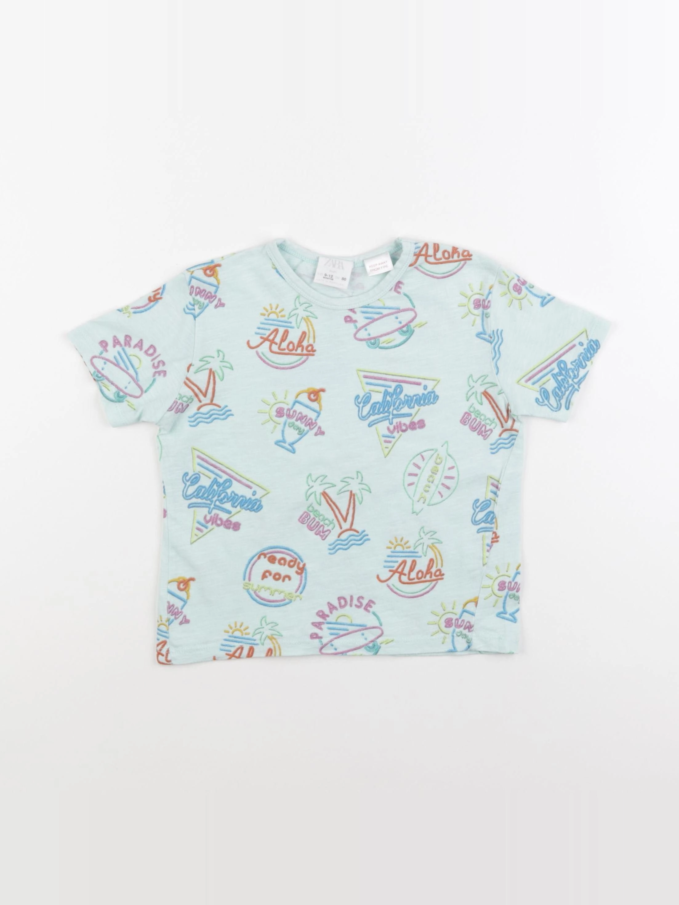 Zara - tee-shirt bleu - 9/12 mois
