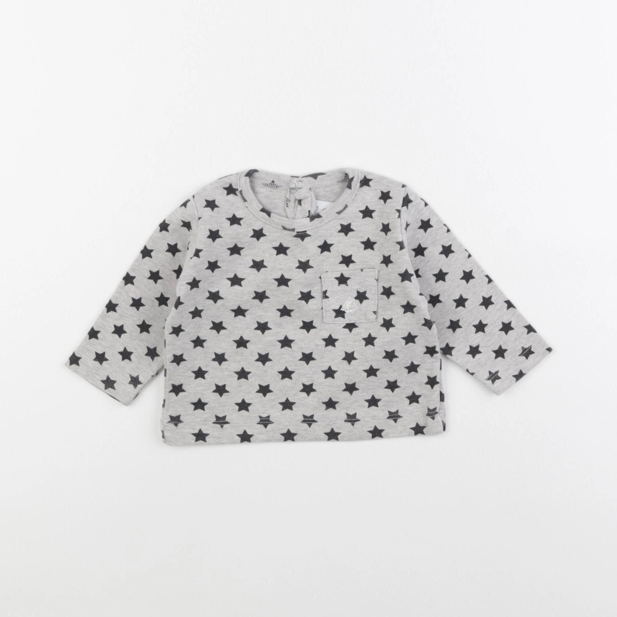 Petit Bateau - tee-shirt gris - 6 mois