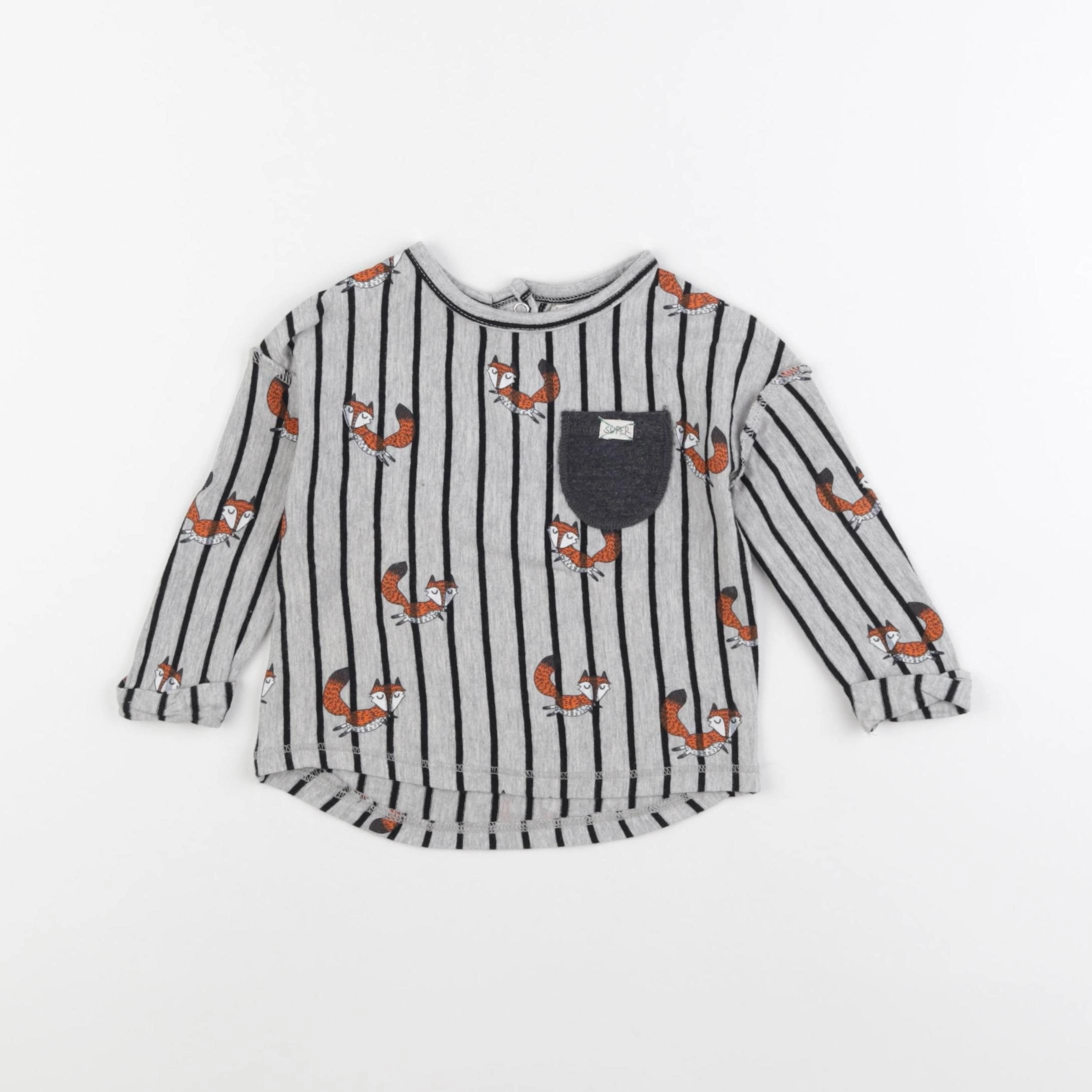 Mango - tee-shirt gris - 9/12 mois