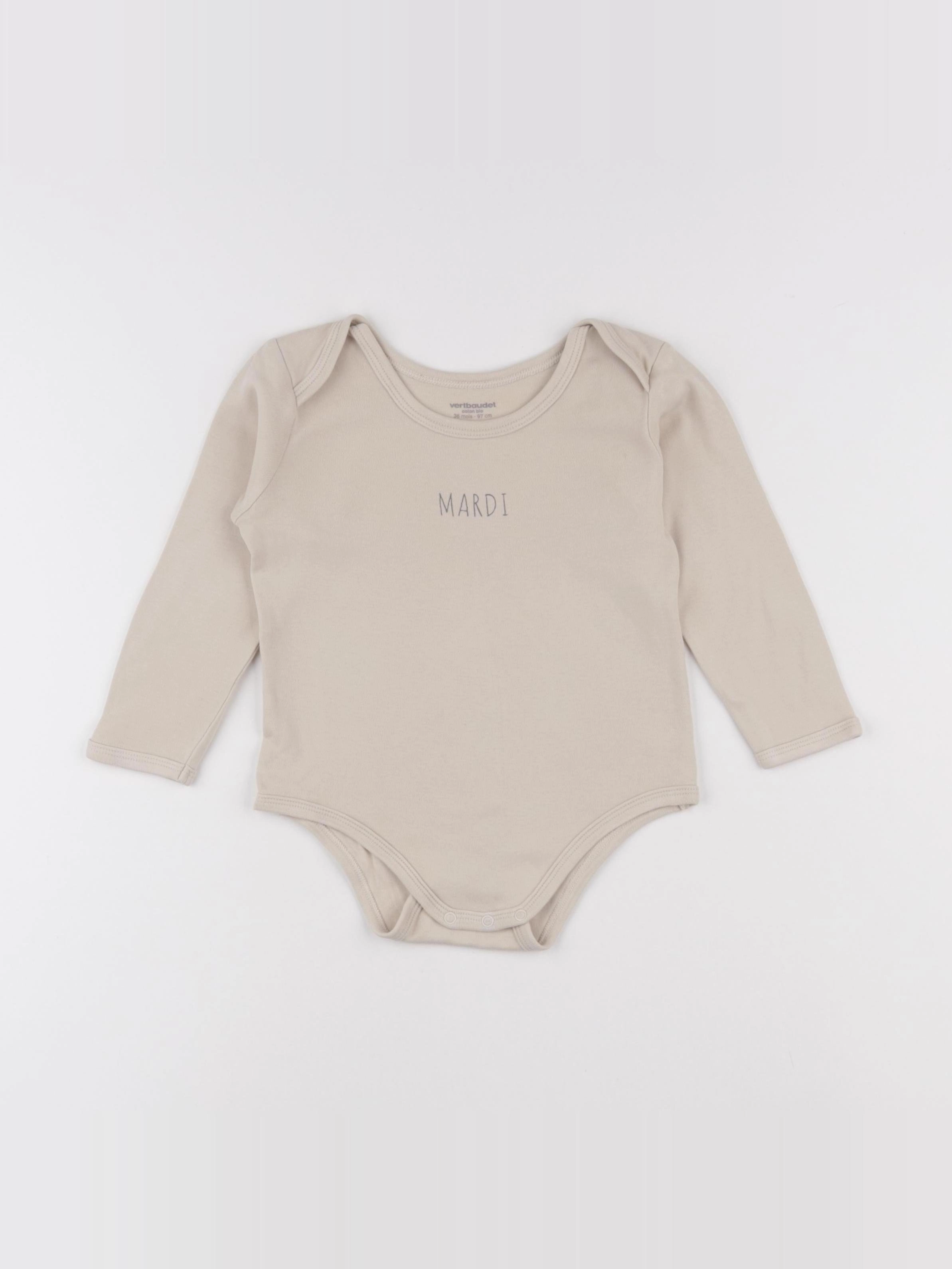 Vertbaudet - body beige - 36 mois