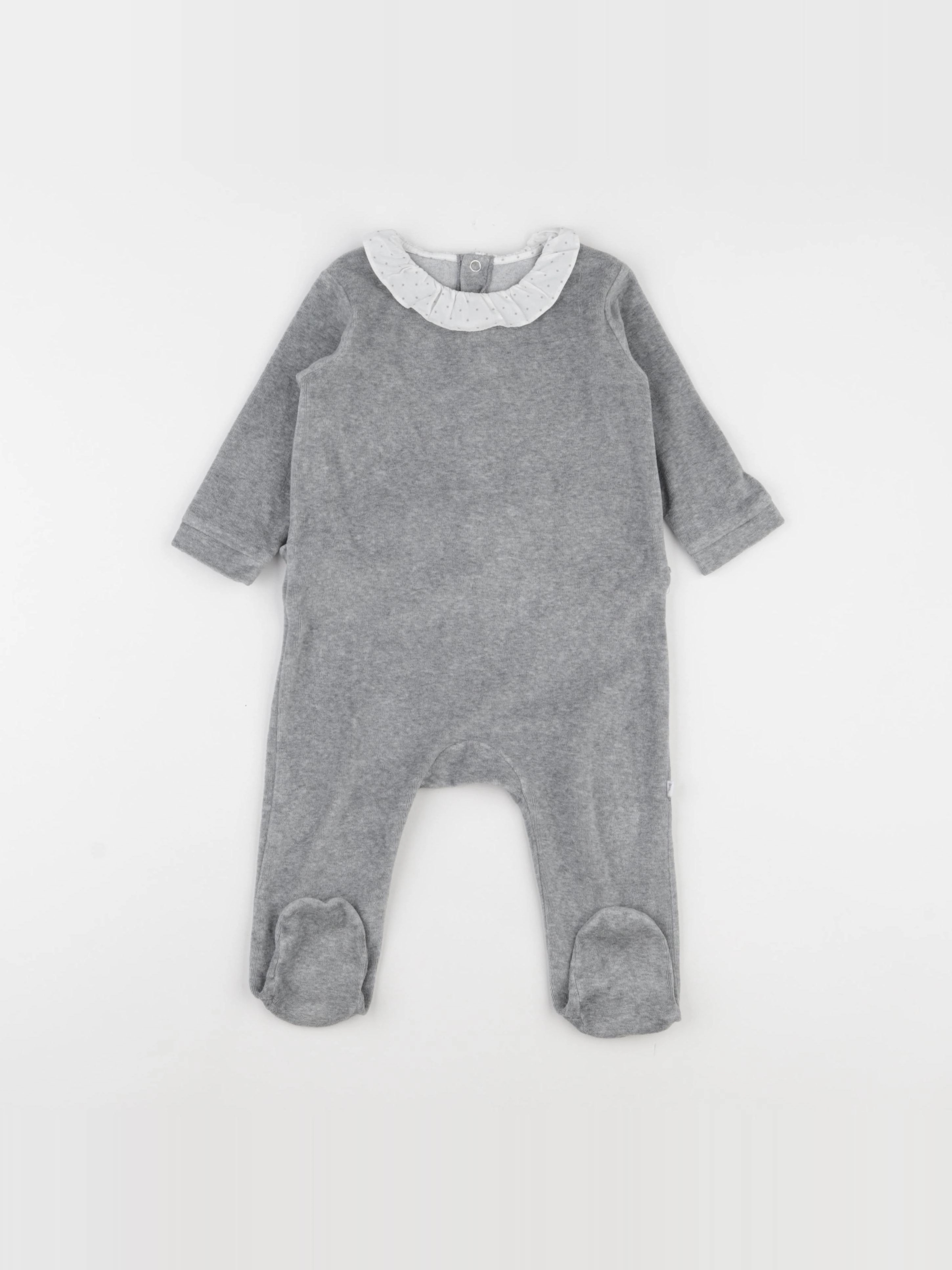 Jacadi - pyjama velours gris - 12 mois