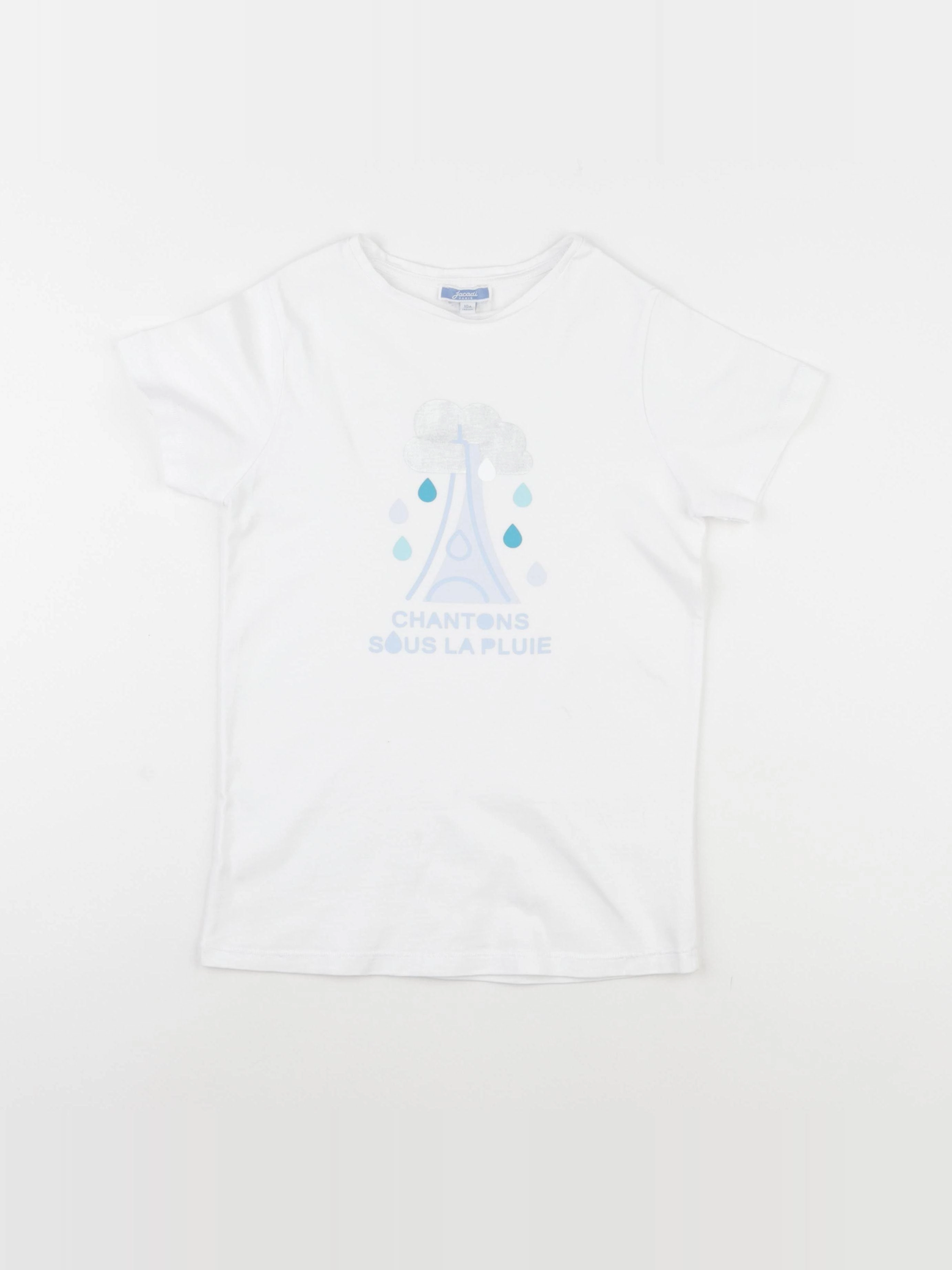 Jacadi - tee-shirt blanc, bleu - 10 ans