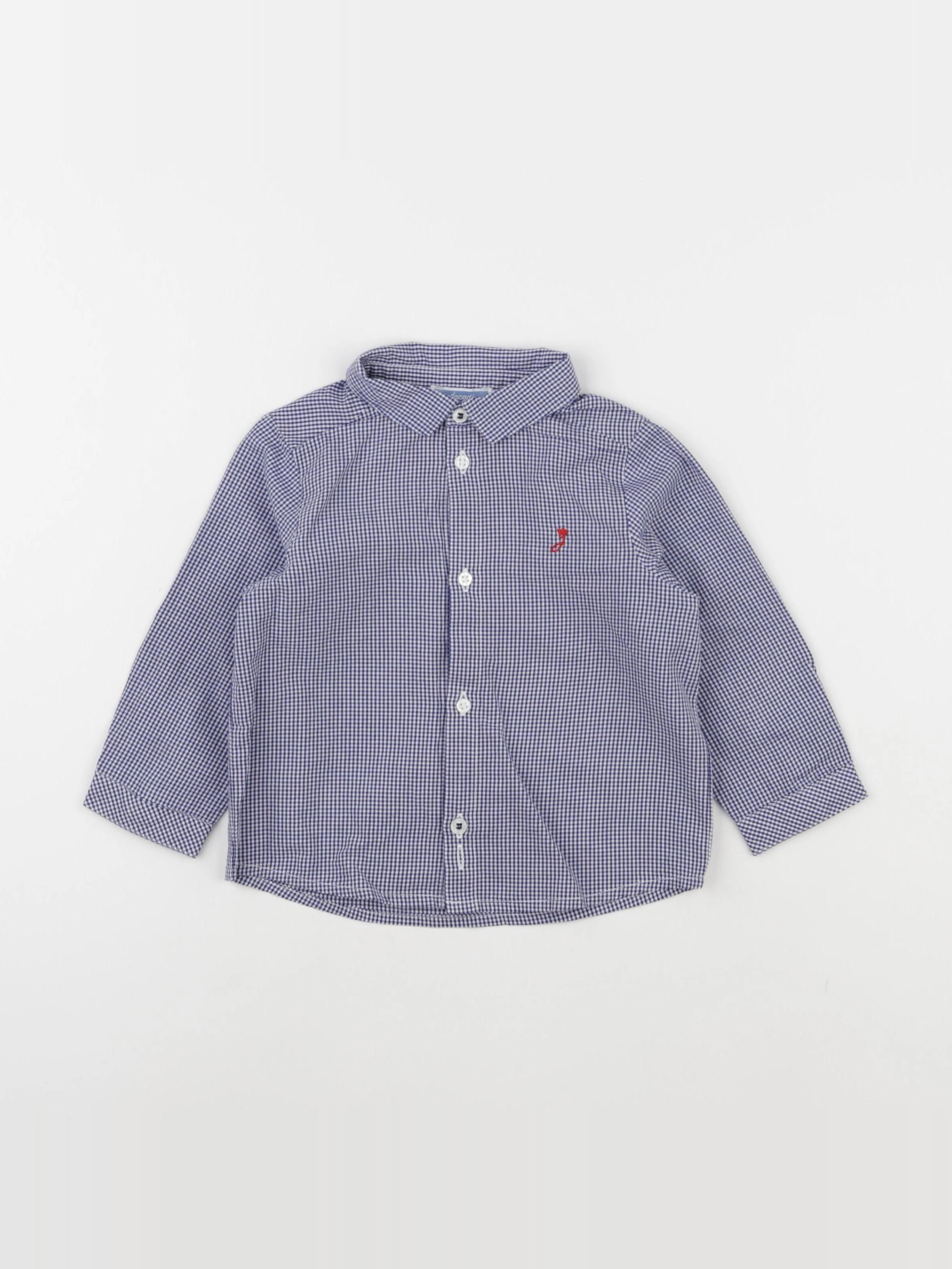 Jacadi - chemise blanc, bleu - 18 mois