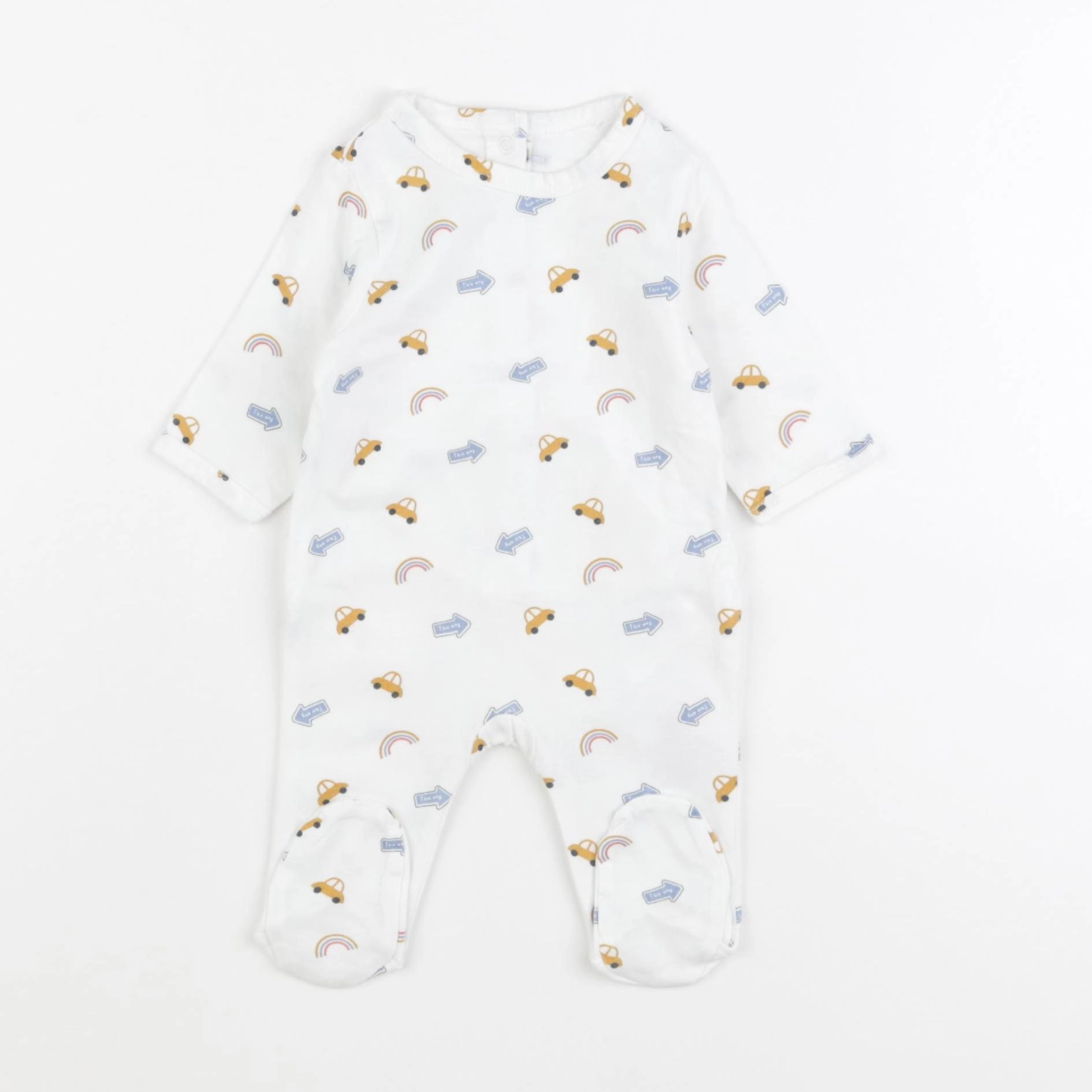 Vertbaudet - pyjama coton blanc - 1 mois