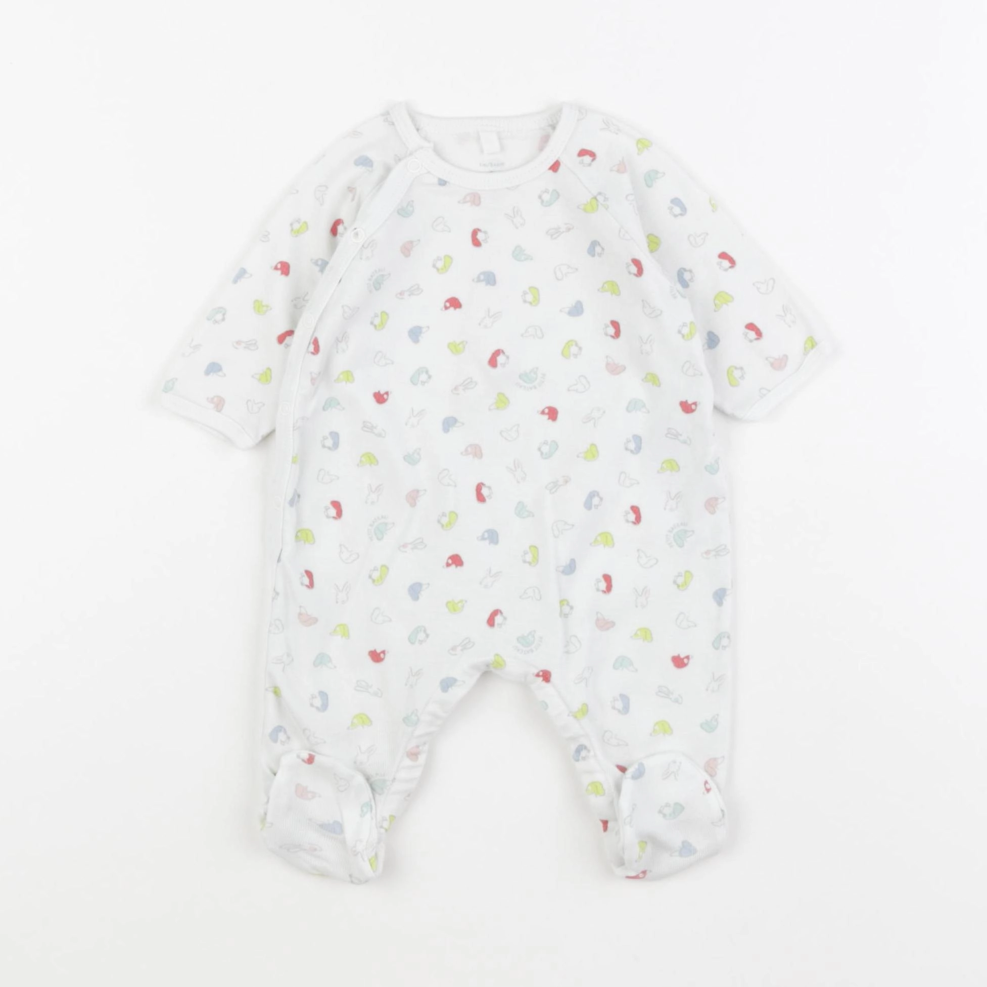 Petit Bateau - pyjama coton blanc - 1 mois