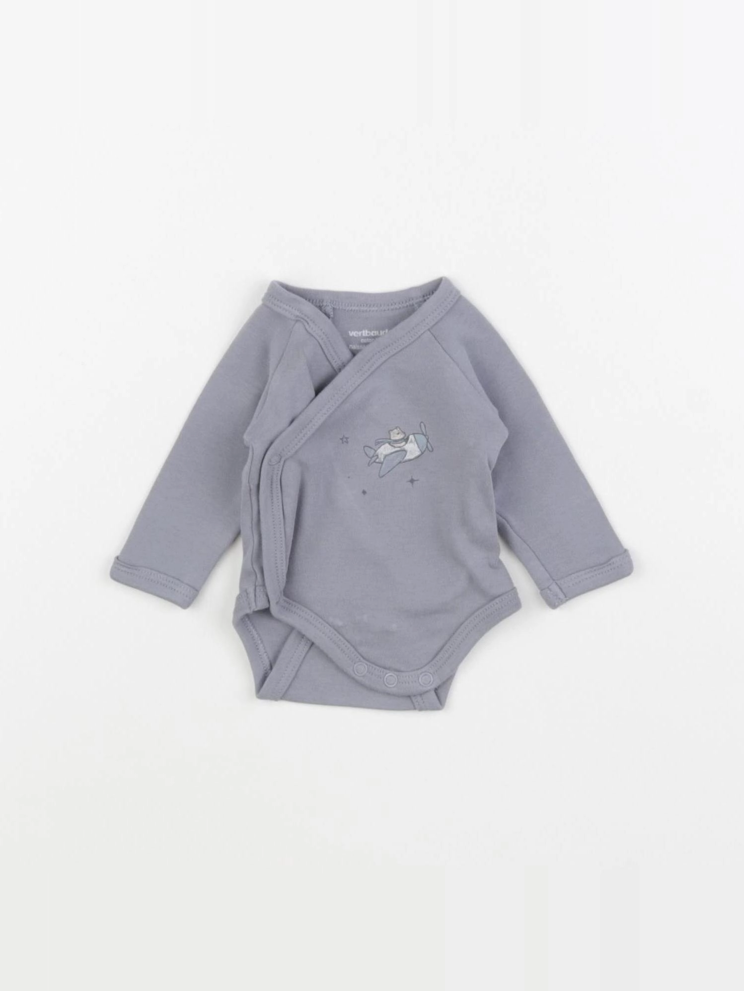 Vertbaudet - body gris - 0 mois