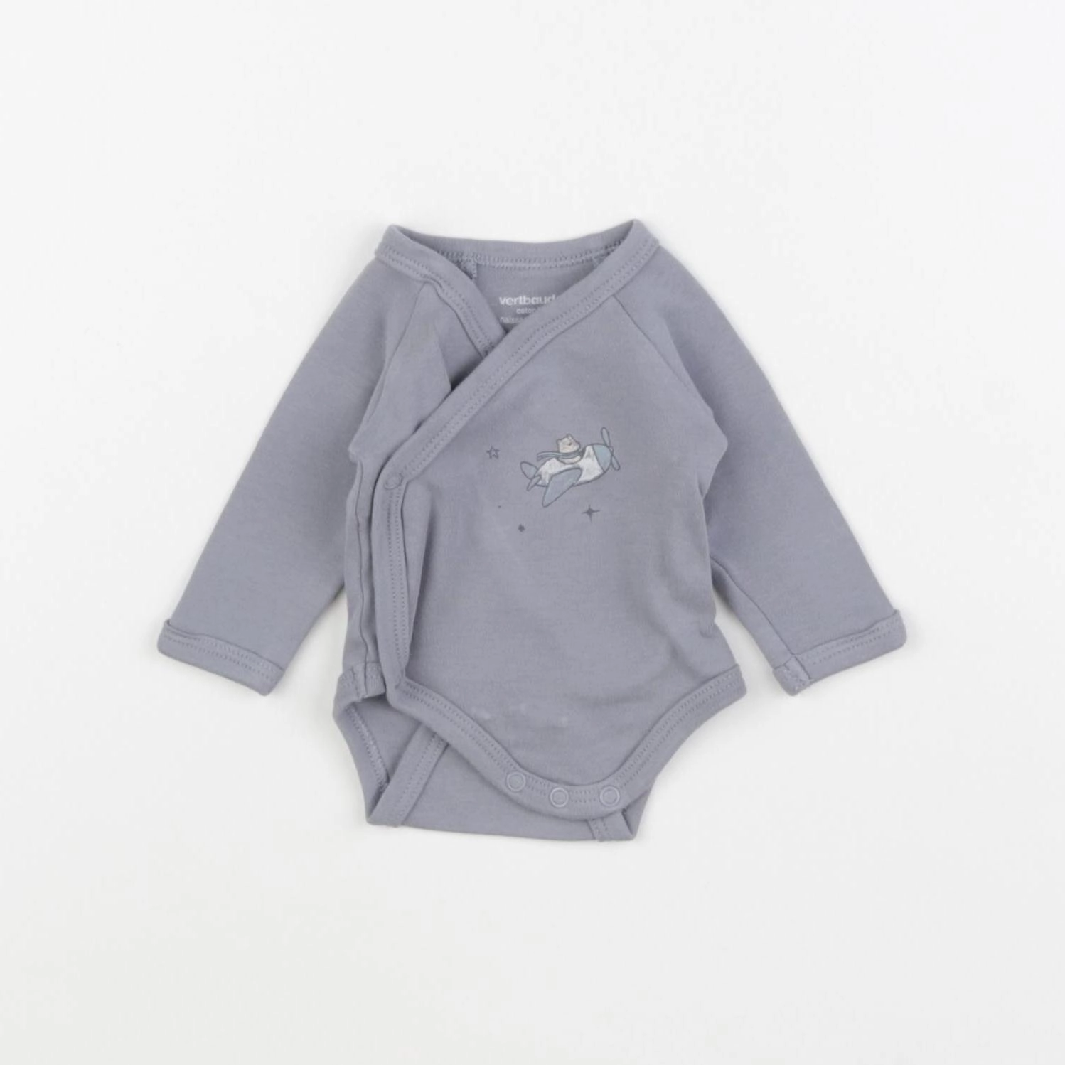 Vertbaudet - body gris - 0 mois