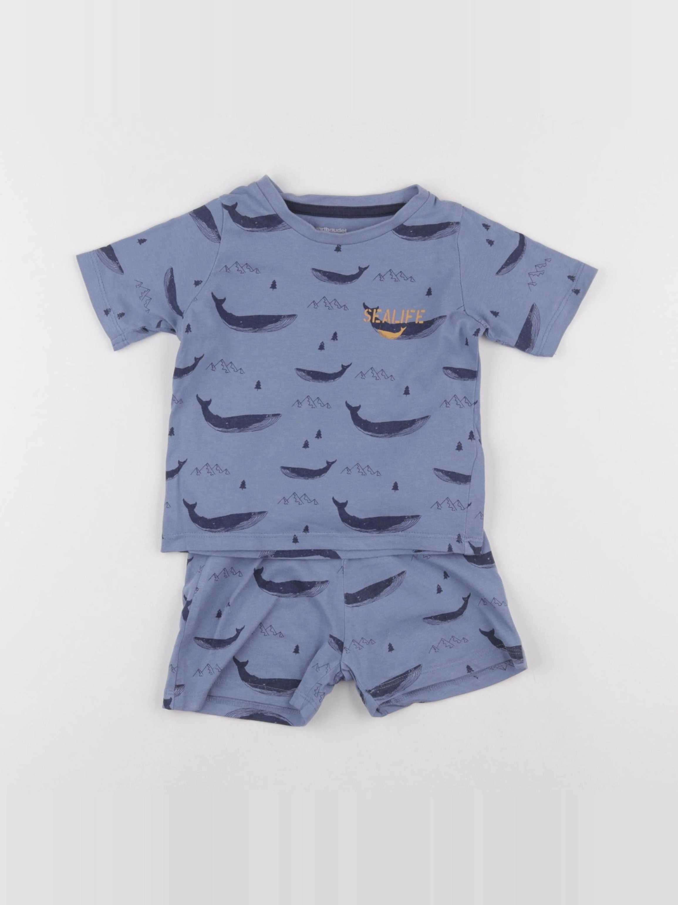 Vertbaudet - pyjama coton bleu - 2 ans