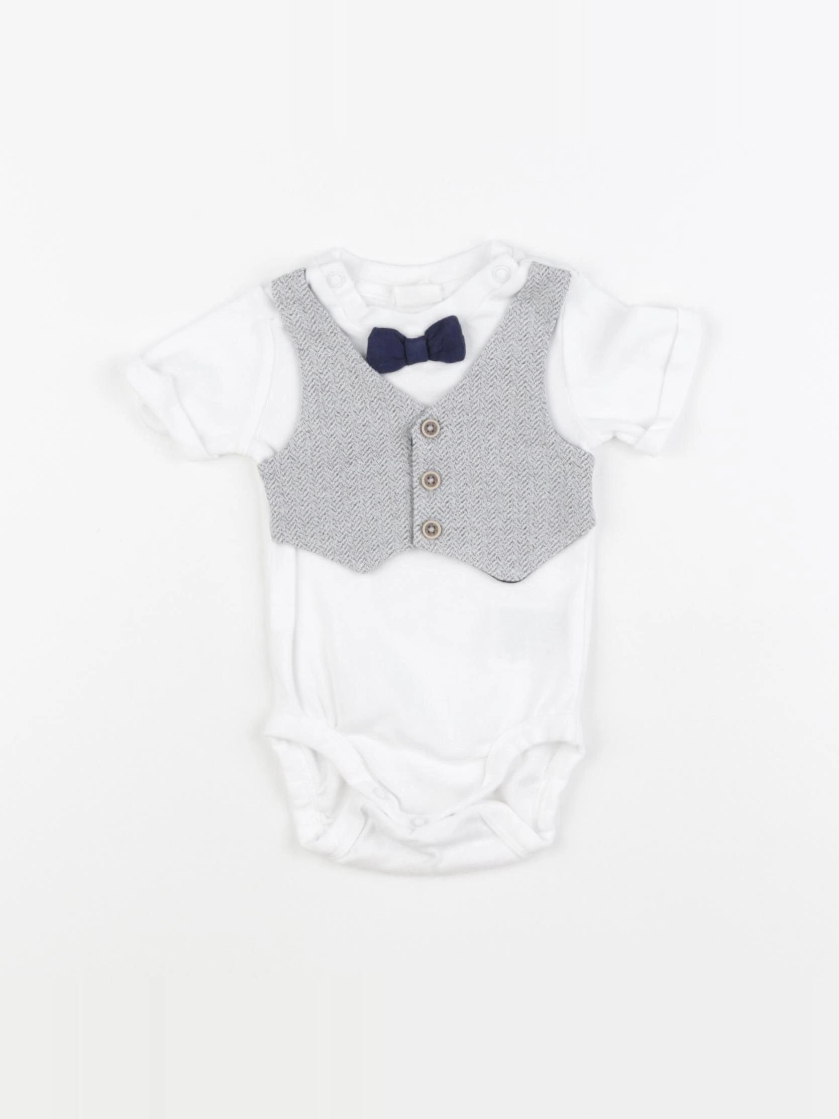 H&M - body tee-shirt blanc - 3 mois