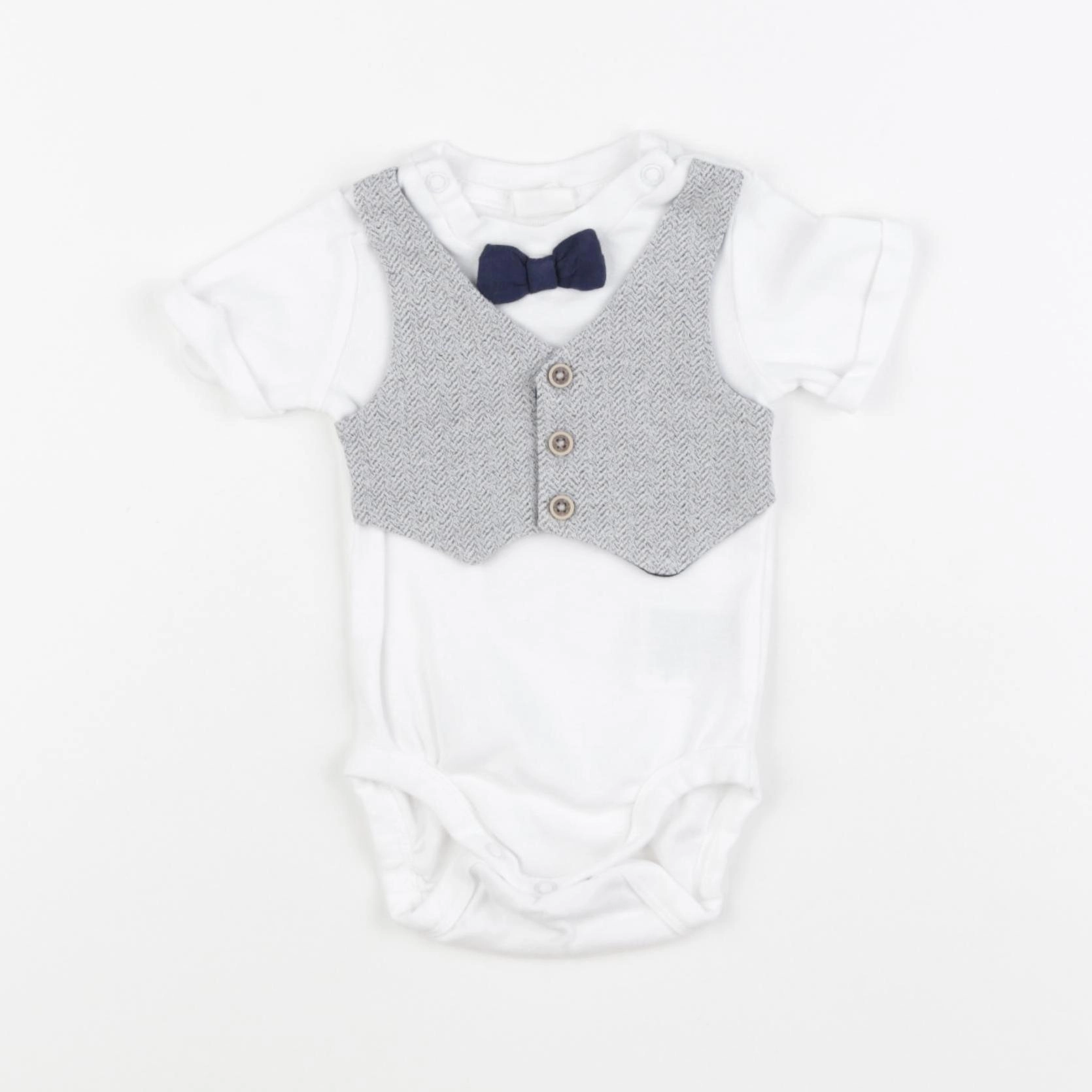 H&M - body tee-shirt blanc - 3 mois
