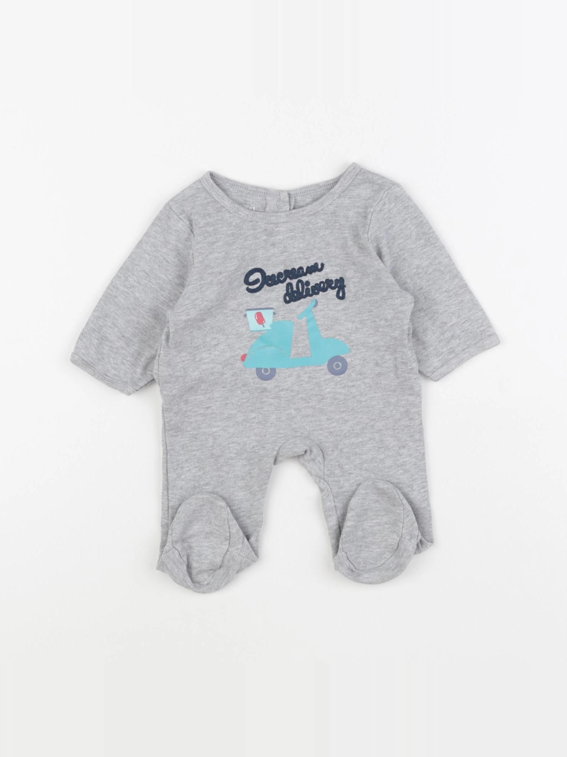 Vertbaudet - pyjama coton gris - 1 mois
