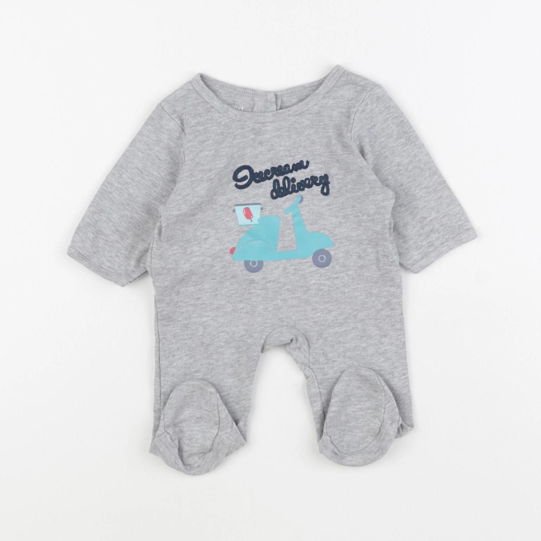 Vertbaudet - pyjama coton gris - 1 mois