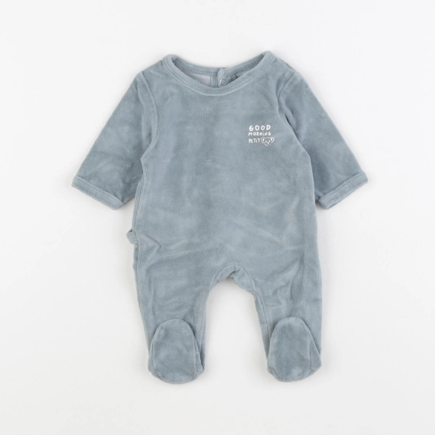 Vertbaudet - pyjama velours bleu - 0 mois
