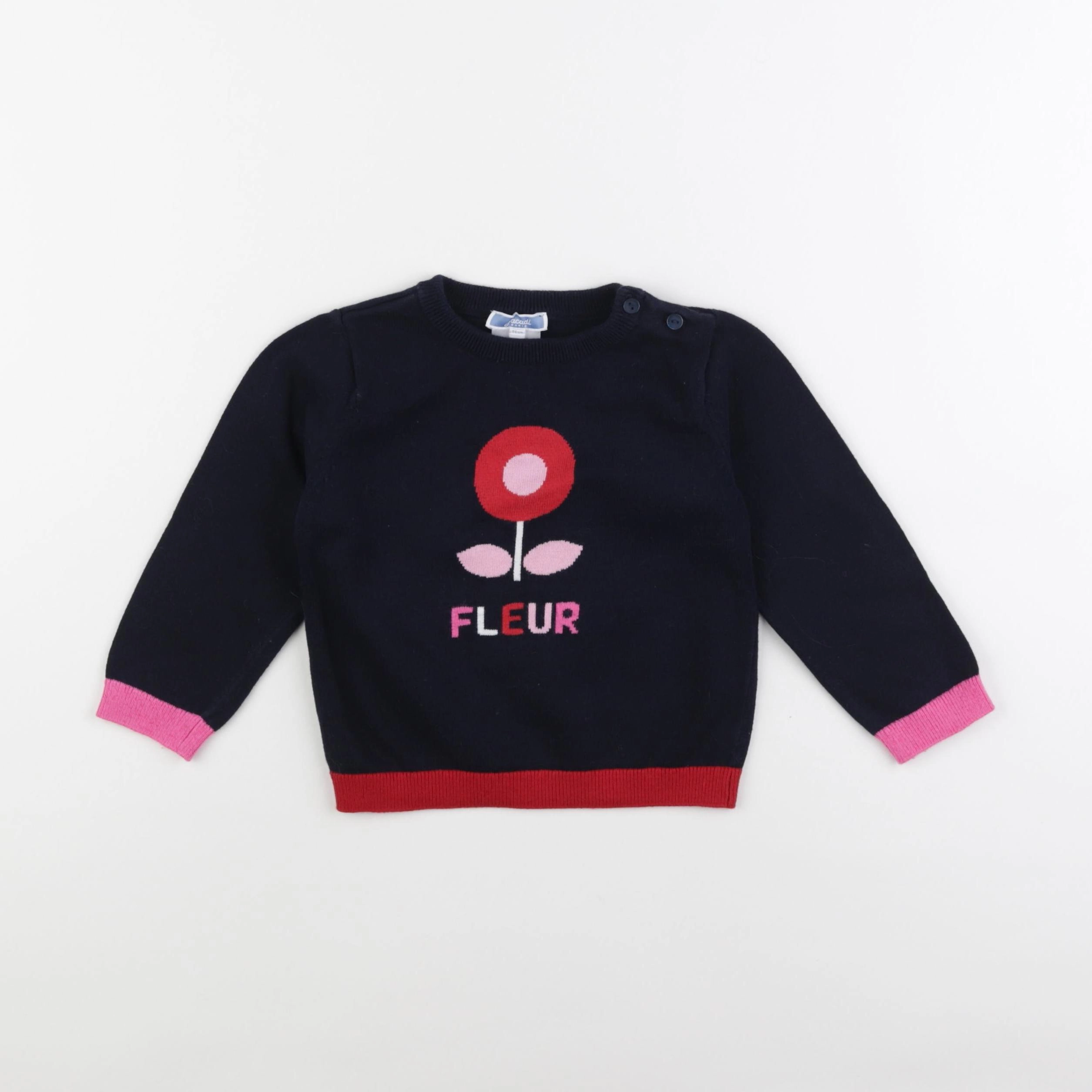 Jacadi - pull bleu - 36 mois
