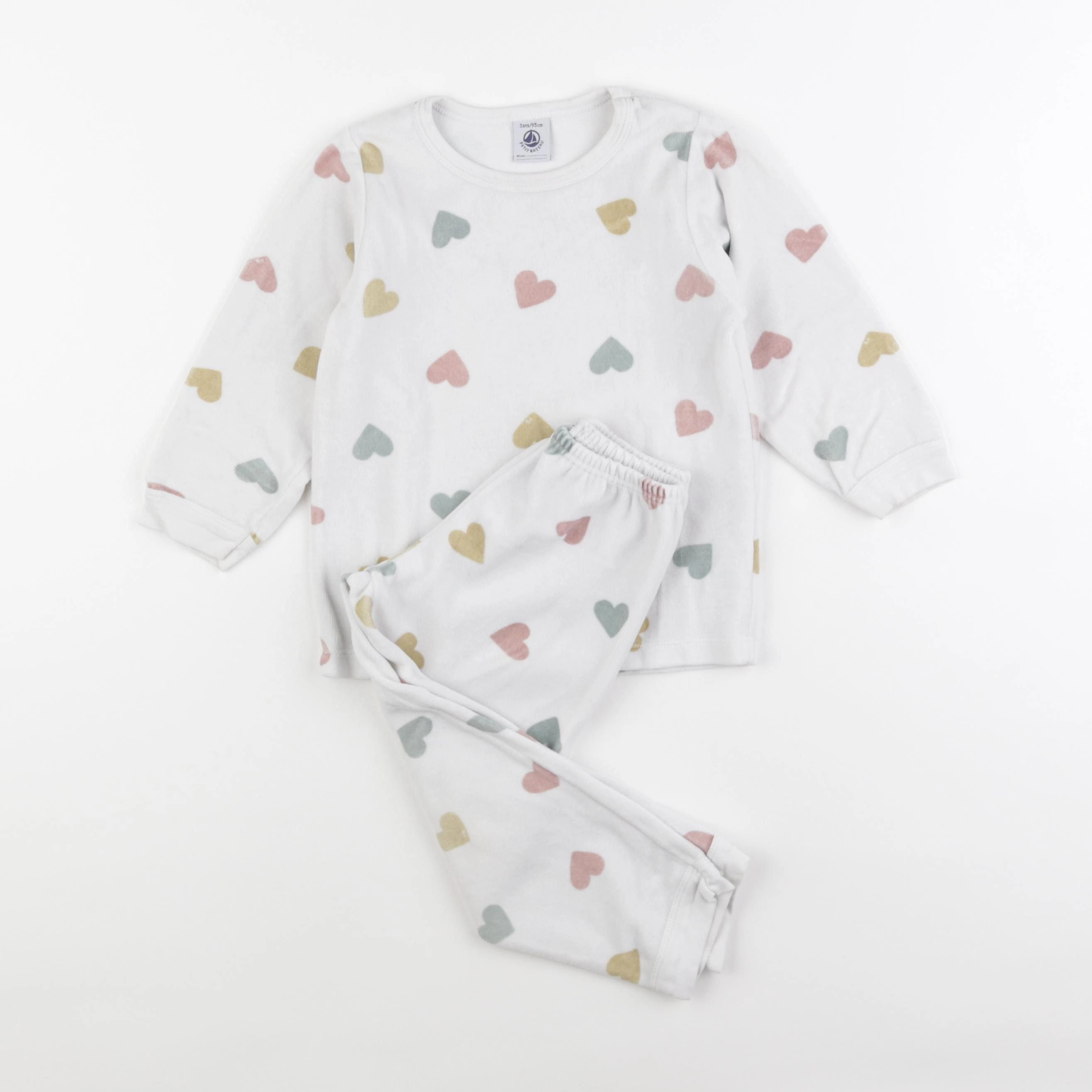 Petit Bateau - pyjama velours multicolore - 3 ans